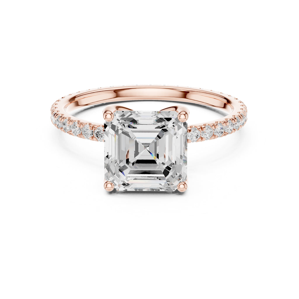 The Petite Brilliance Ring 2.5ct Rose Gold Asscher