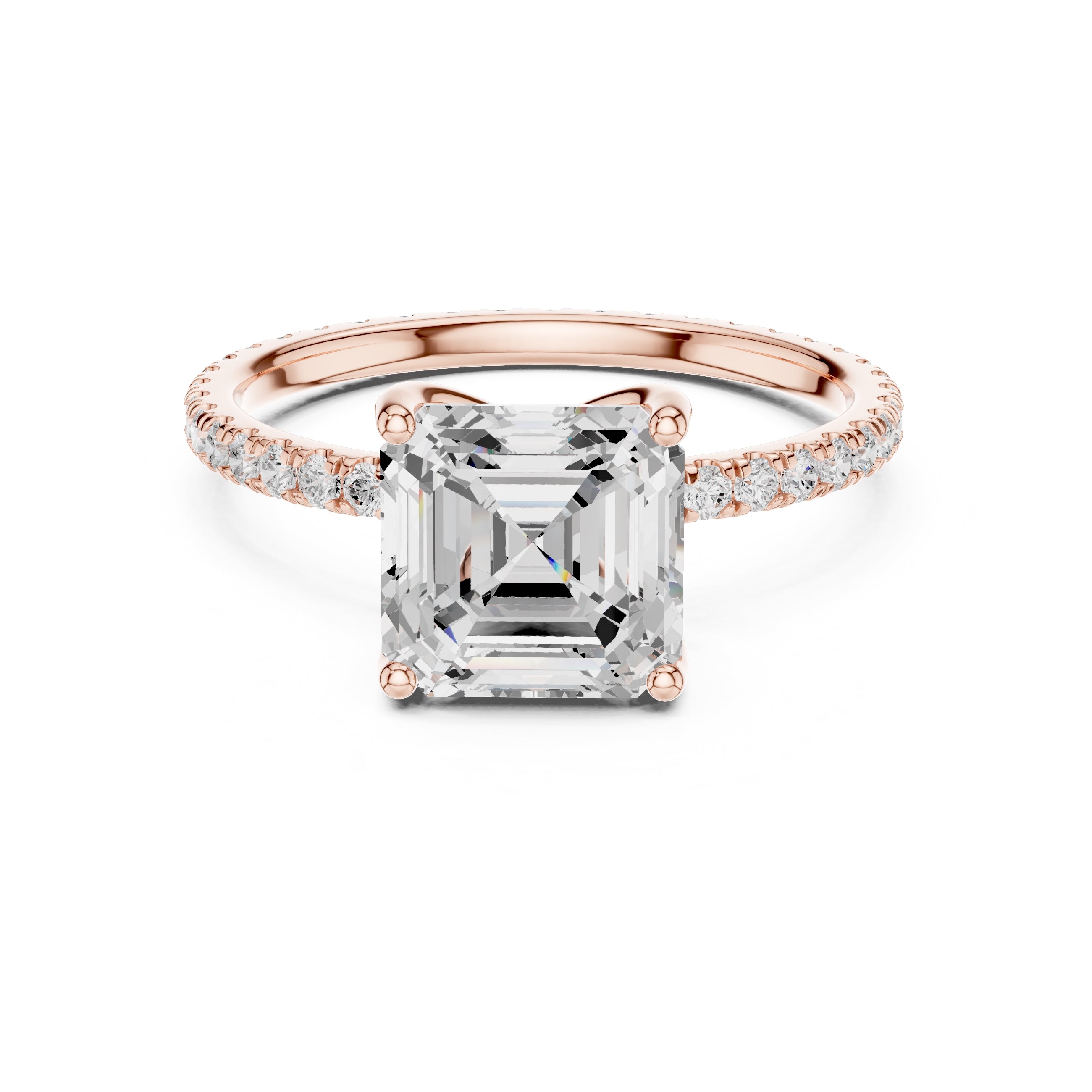 The Petite Brilliance Ring 2.5ct Rose Gold Asscher