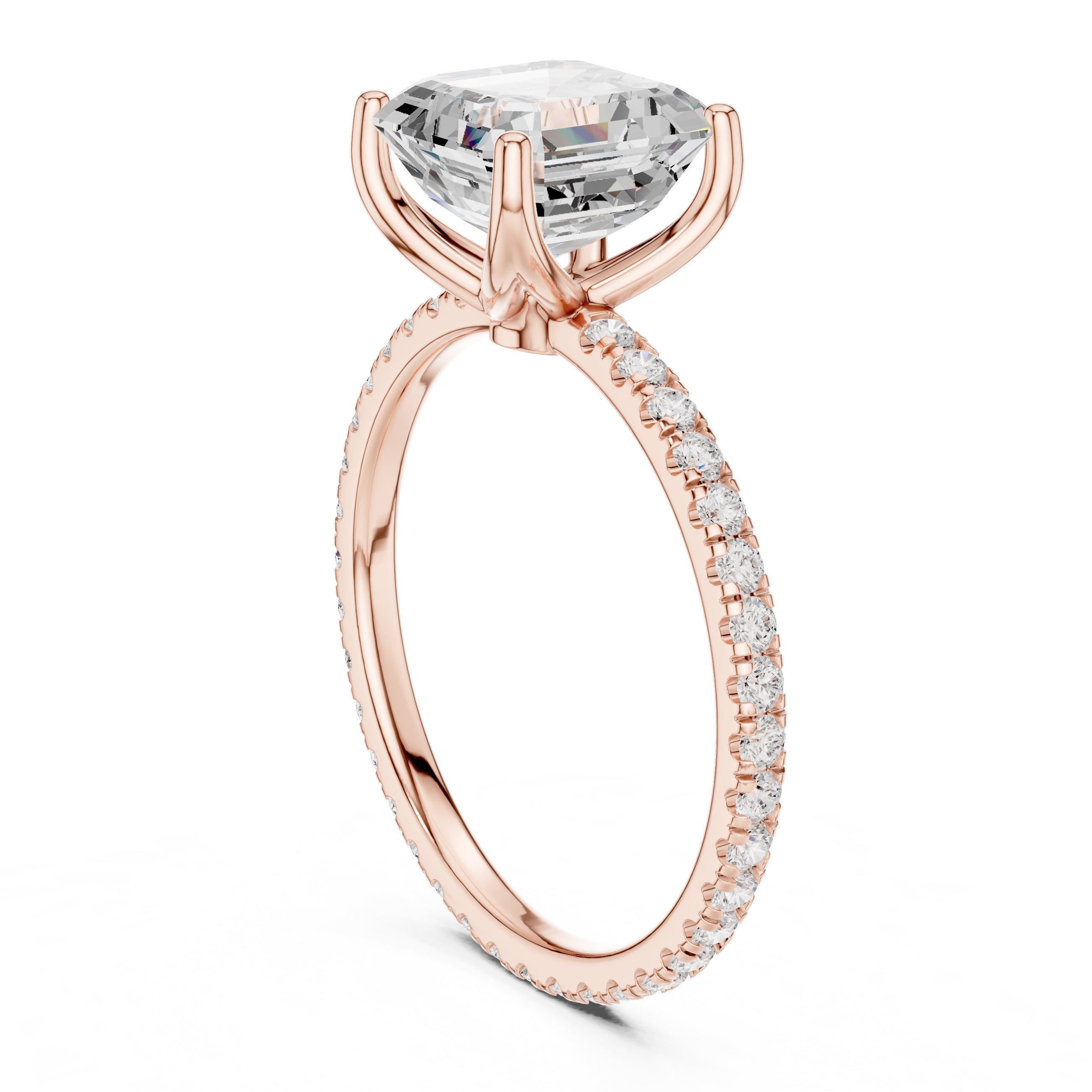 The Petite Brilliance Ring 2.5ct Rose Gold Asscher