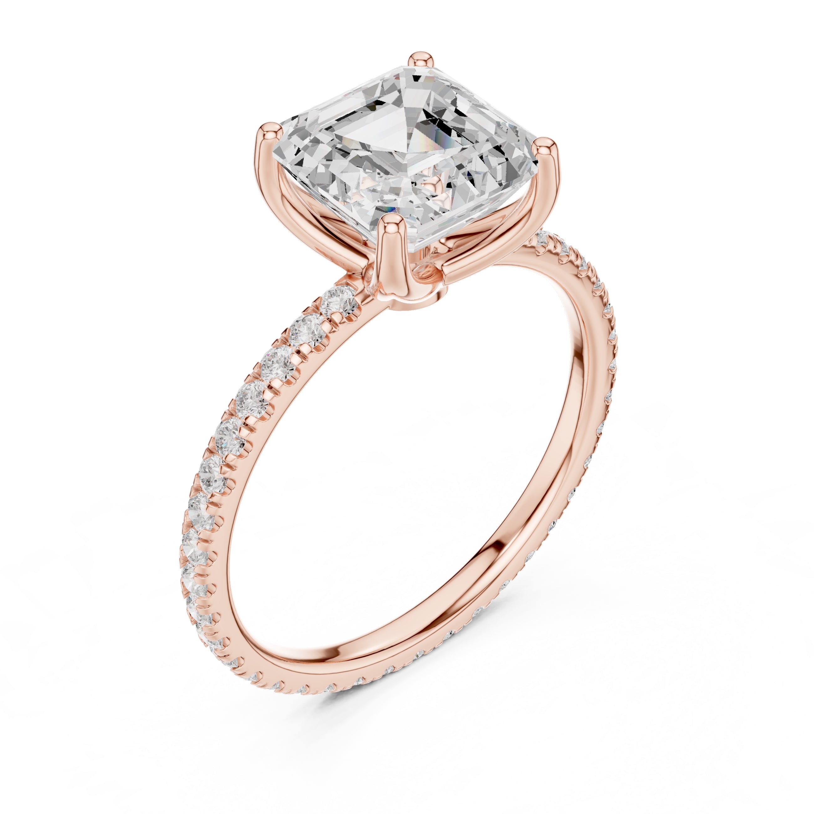 The Petite Brilliance Ring 2.5ct Rose Gold Asscher