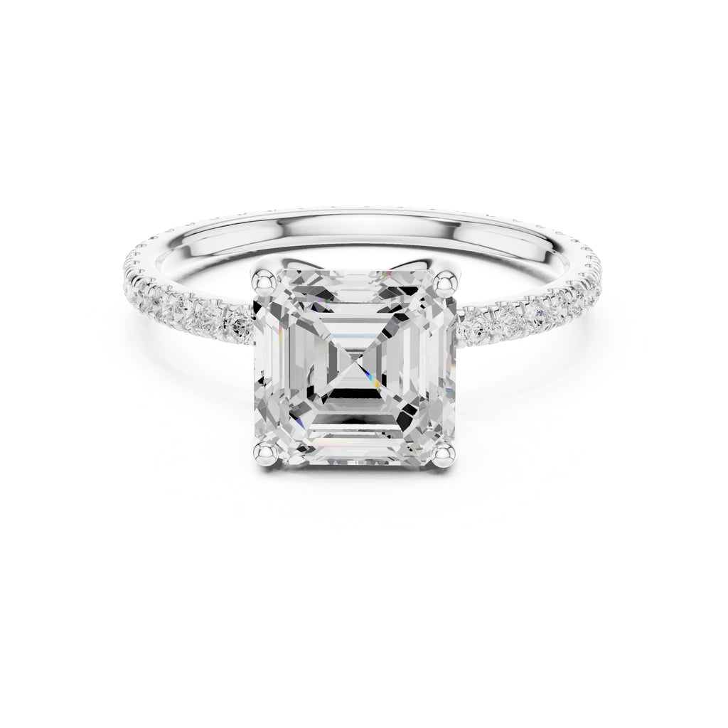 The Petite Brilliance Ring 2.5ct White Gold Asscher