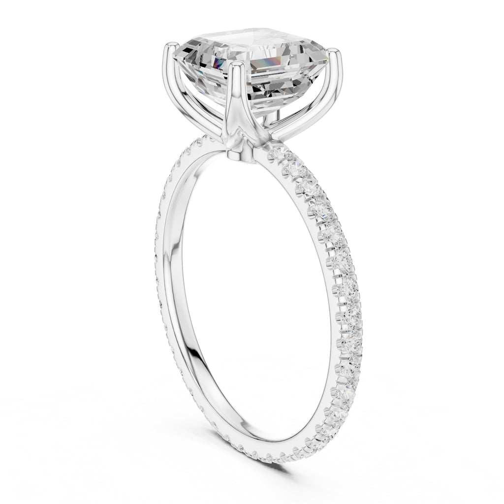 The Petite Brilliance Ring 2.5ct White Gold Asscher
