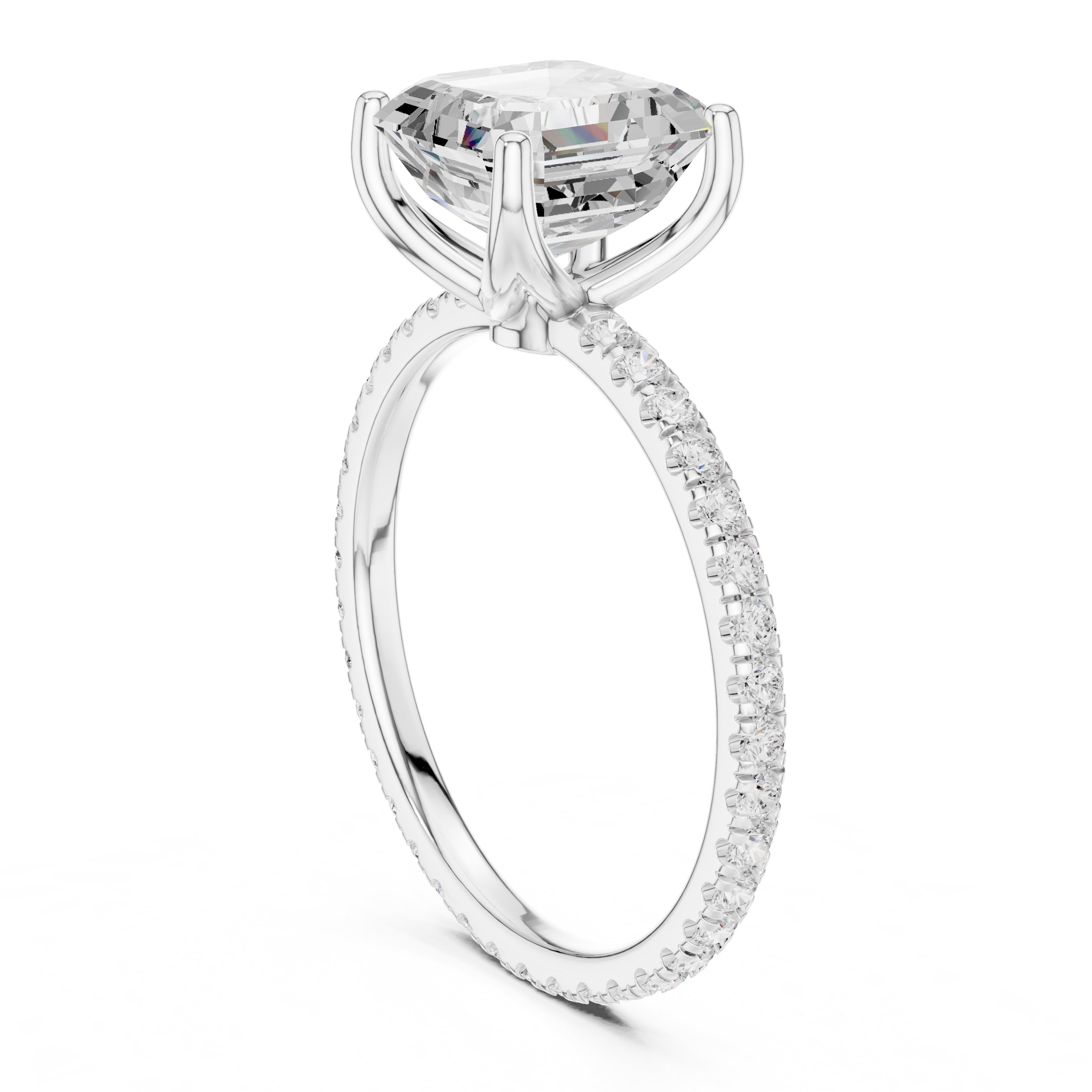The Petite Brilliance Ring 2.5ct White Gold Asscher
