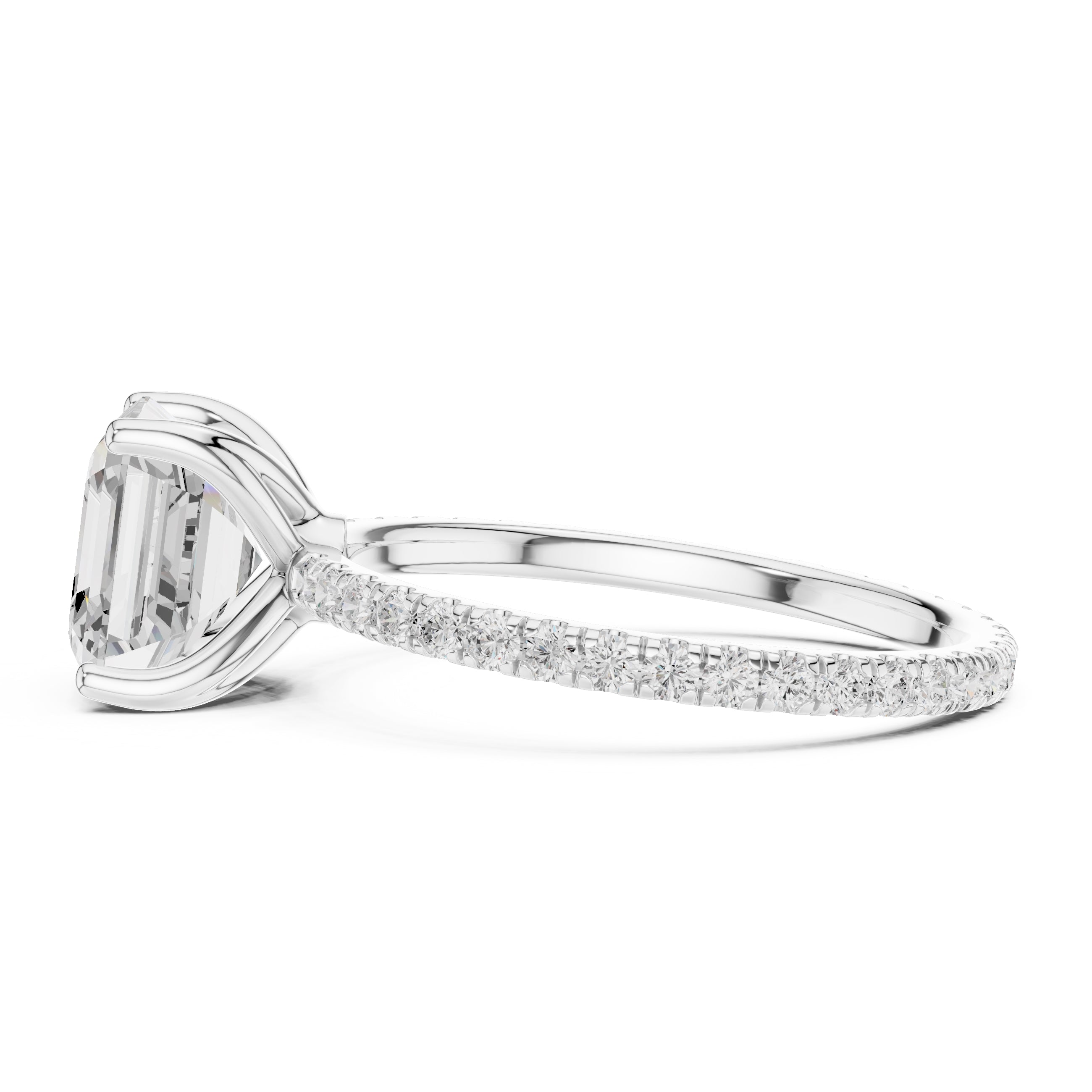 The Petite Brilliance Ring 2.5ct White Gold Asscher