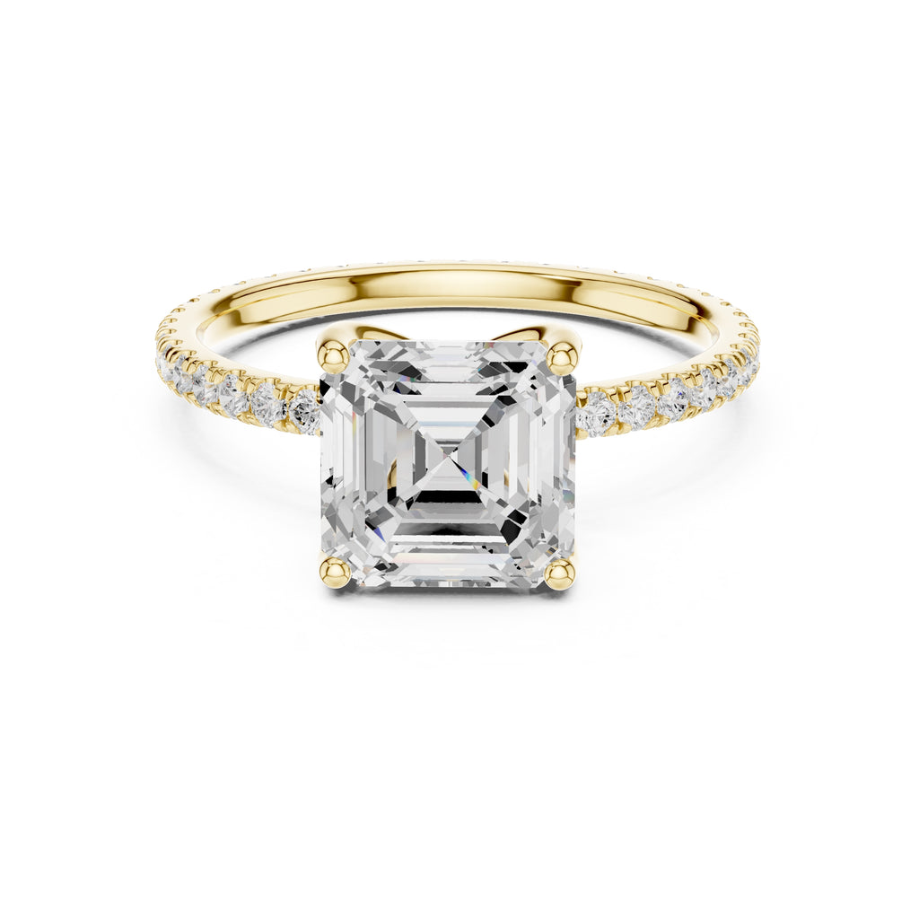 The Petite Brilliance Ring 2.5ct Yellow Gold Asscher