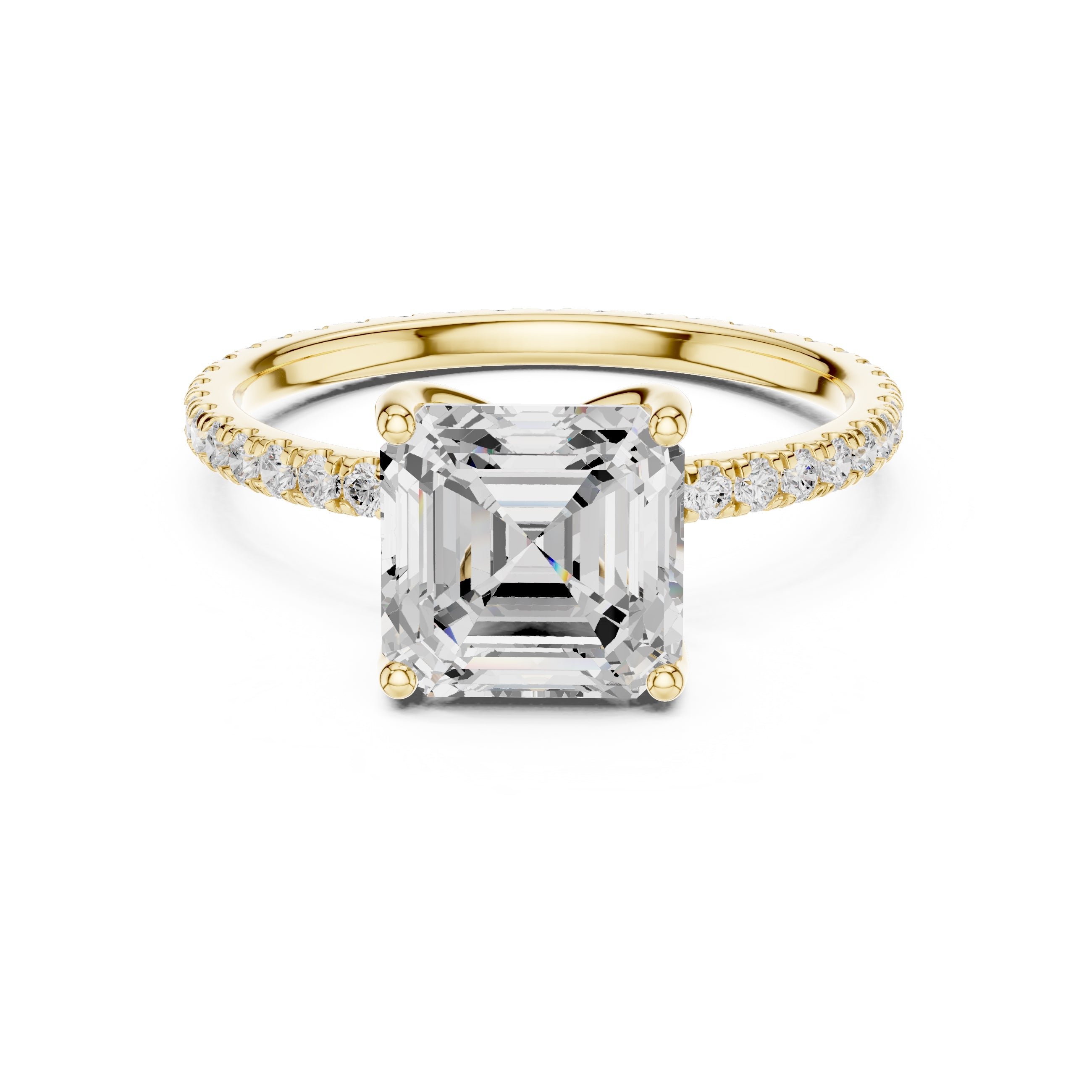 The Petite Brilliance Ring 2.5ct Yellow Gold Asscher