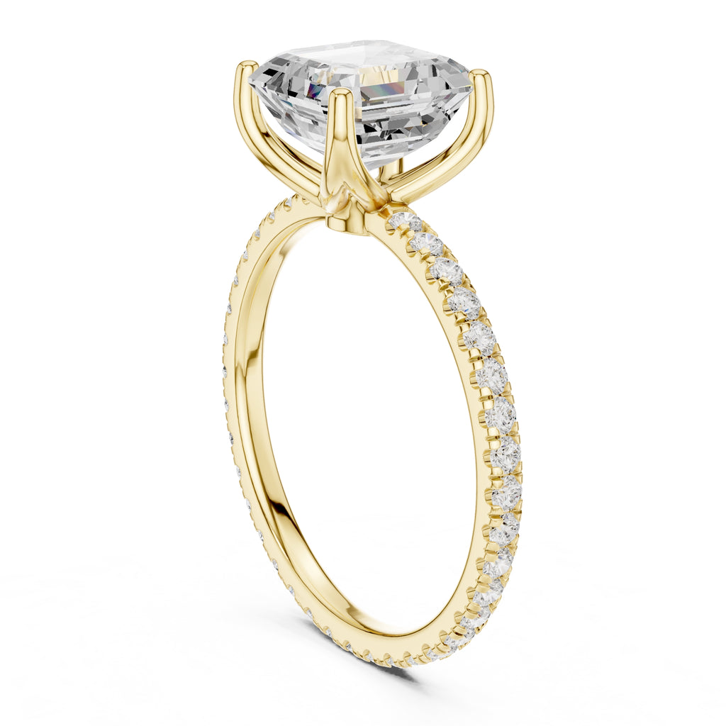 The Petite Brilliance Ring 2.5ct Yellow Gold Asscher