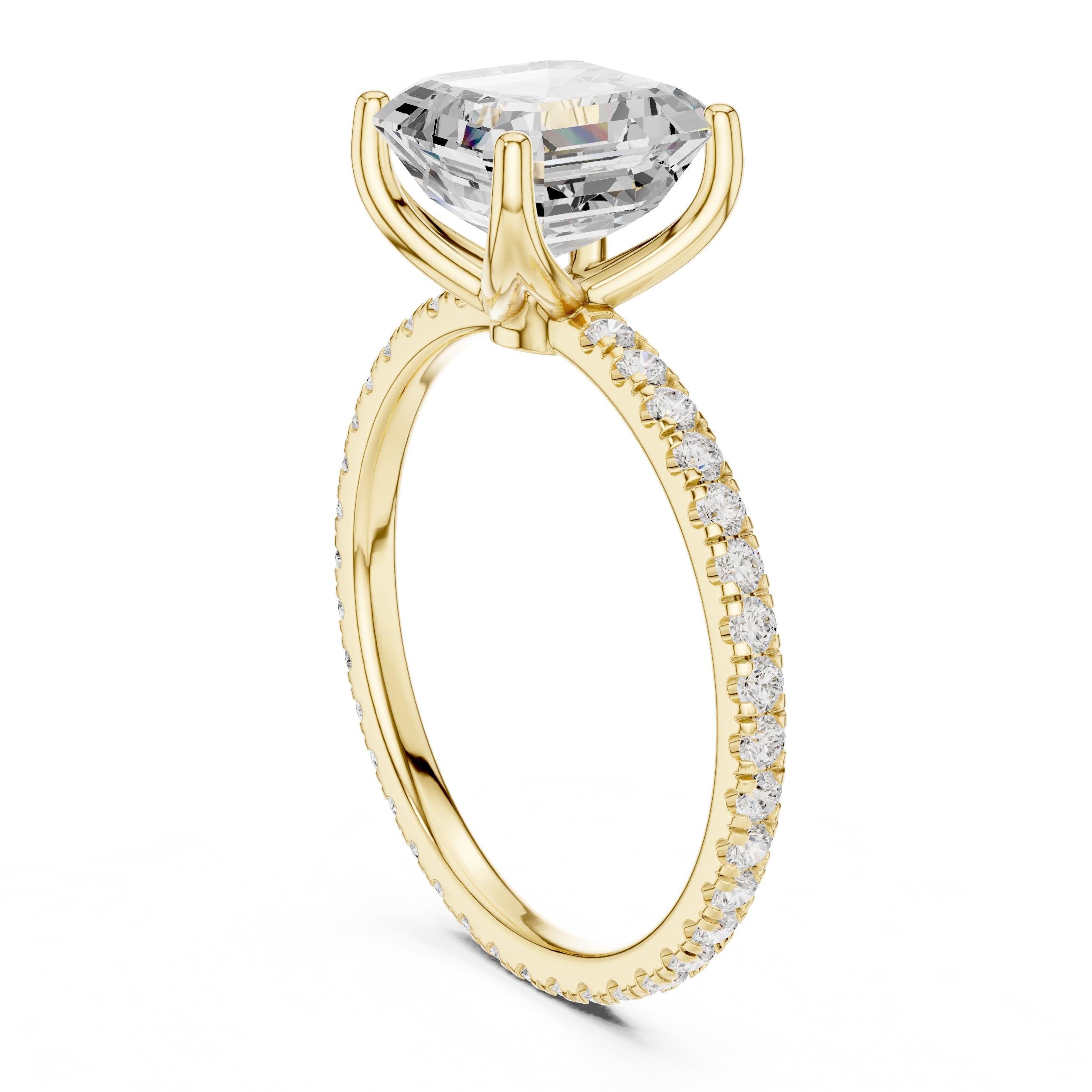 The Petite Brilliance Ring 2.5ct Yellow Gold Asscher