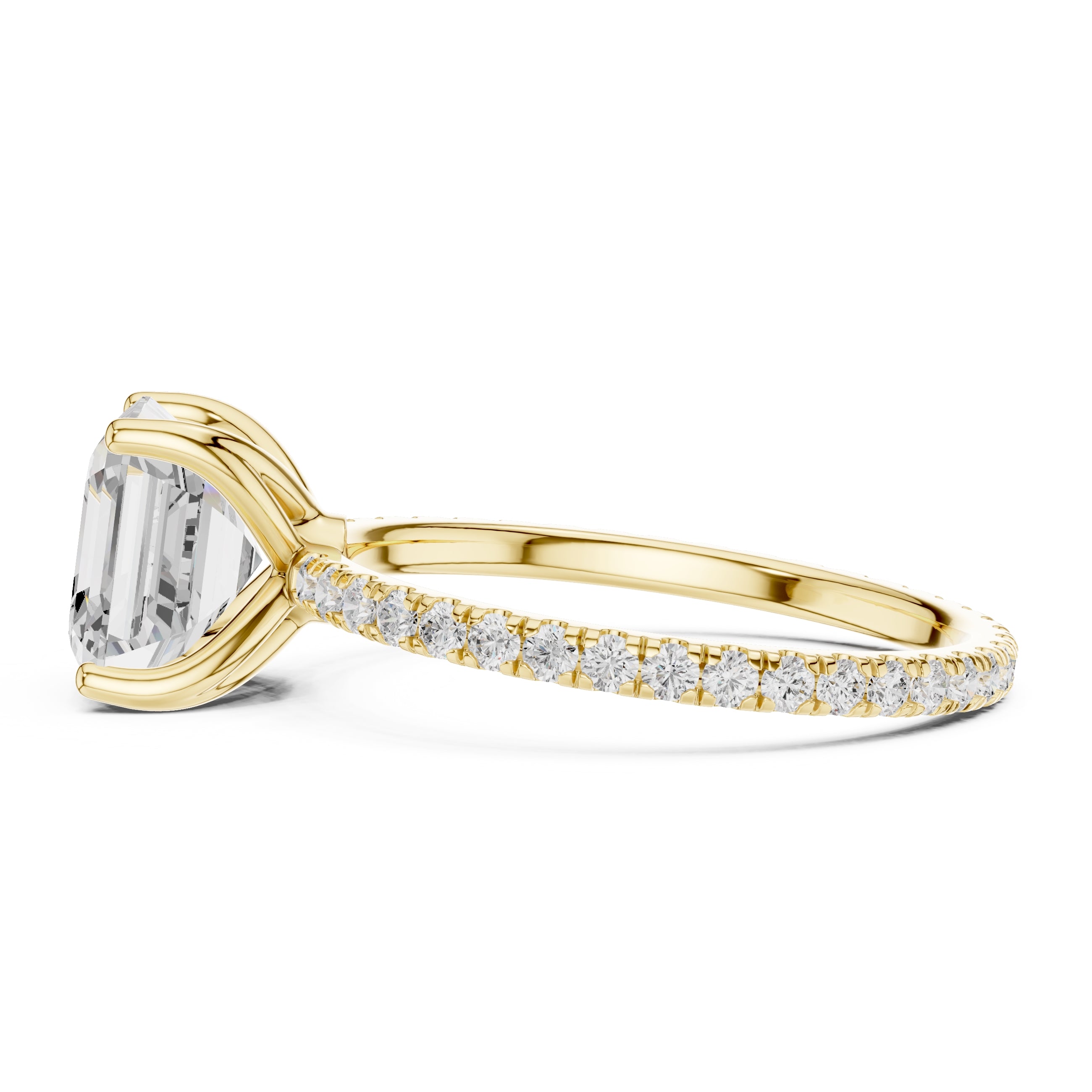 The Petite Brilliance Ring 2.5ct Yellow Gold Asscher