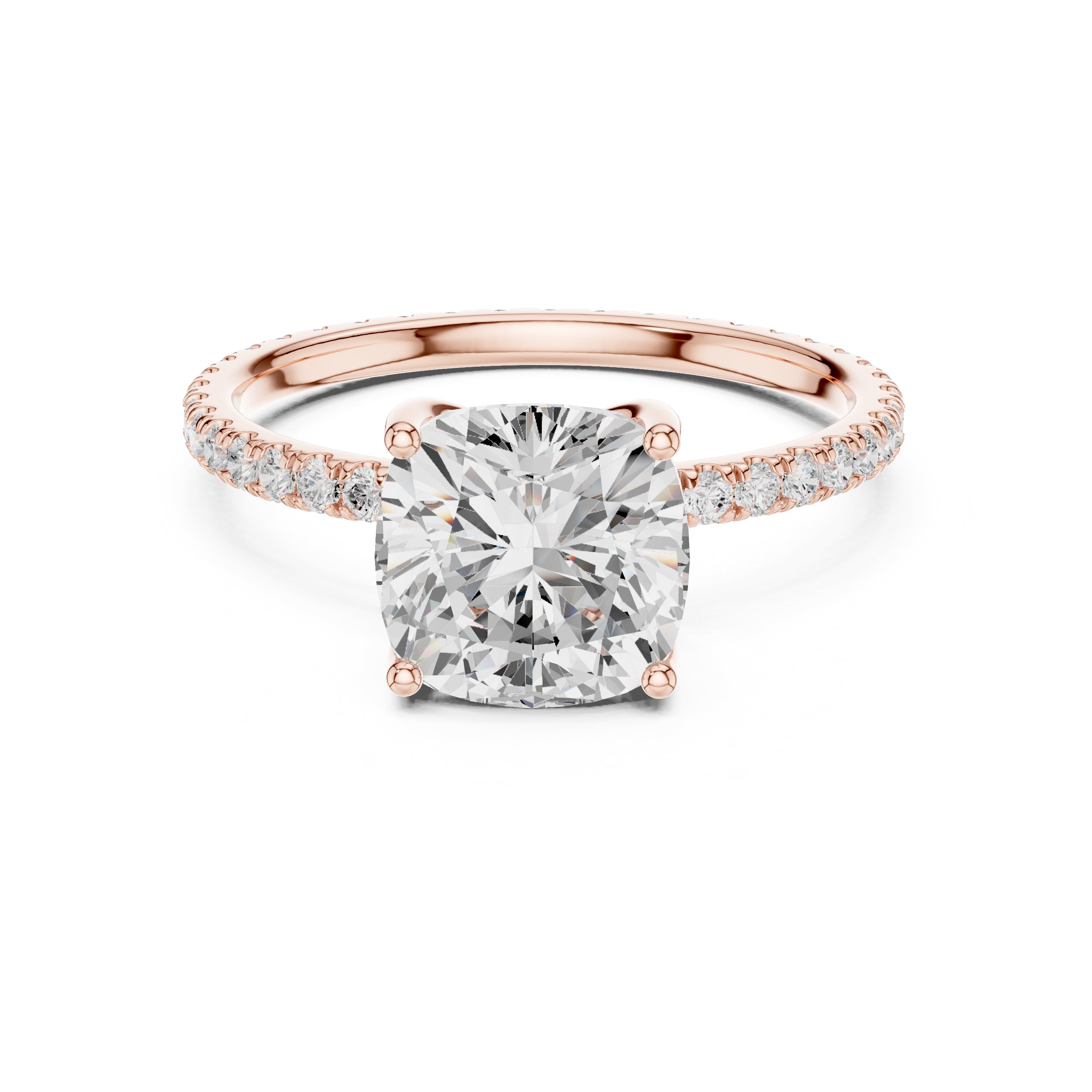 The Petite Brilliance Ring 2.5ct Rose Gold Cushion