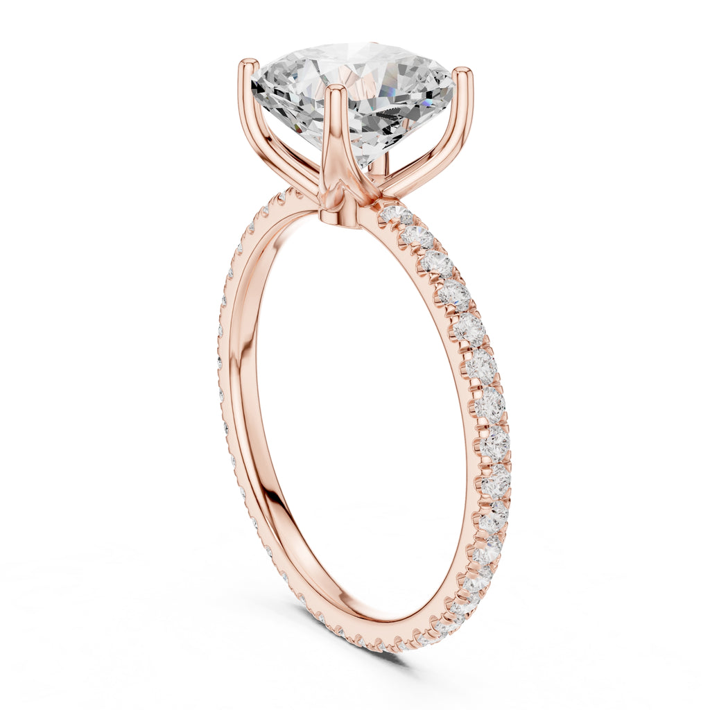 The Petite Brilliance Ring 2.5ct Rose Gold Cushion