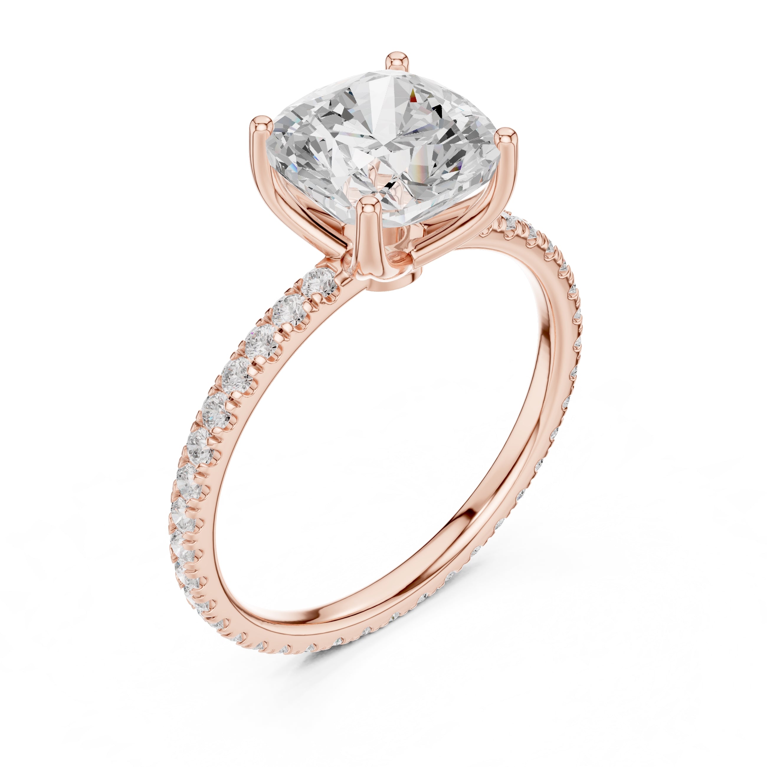 The Petite Brilliance Ring 2.5ct Rose Gold Cushion