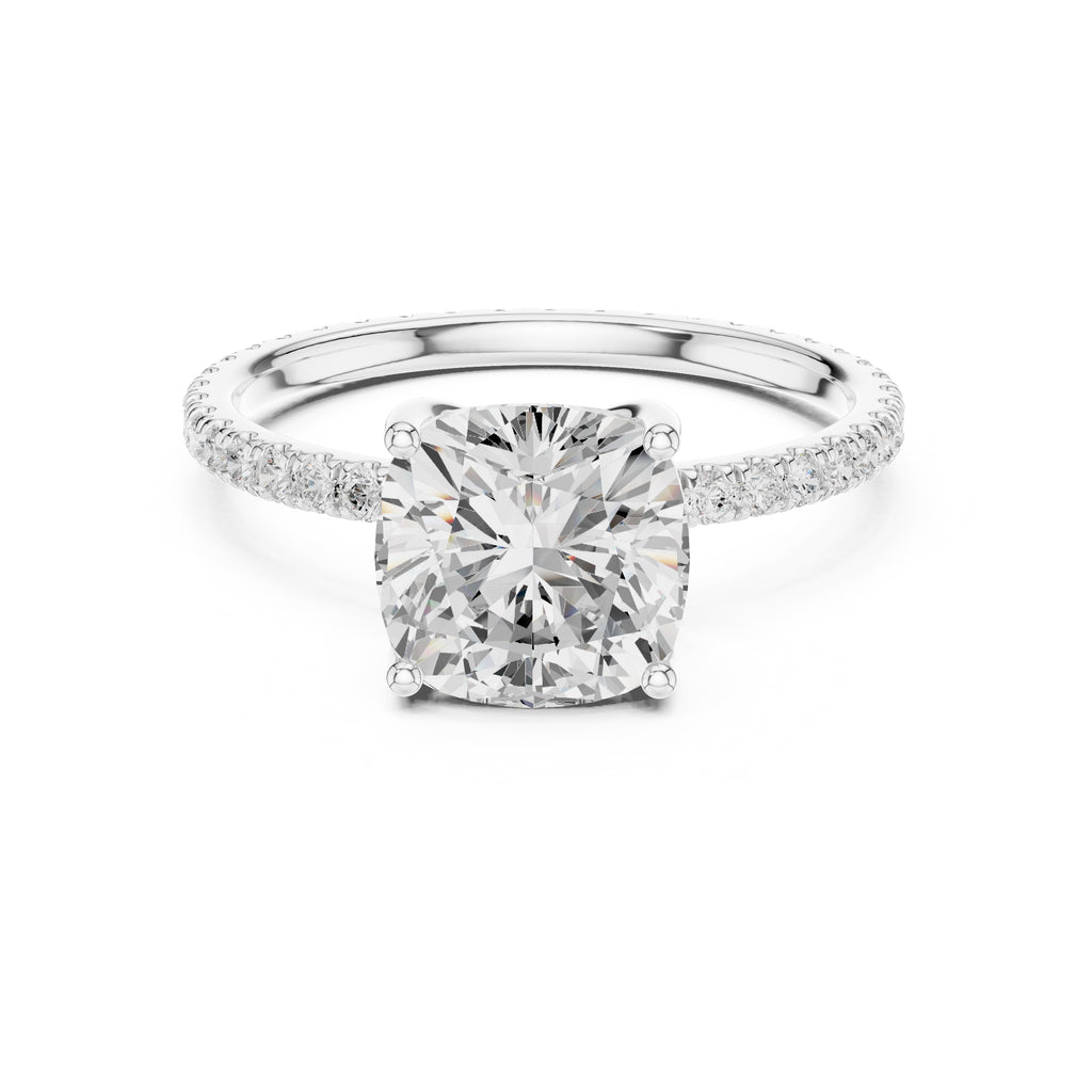 The Petite Brilliance Ring 2.5ct White Gold Cushion