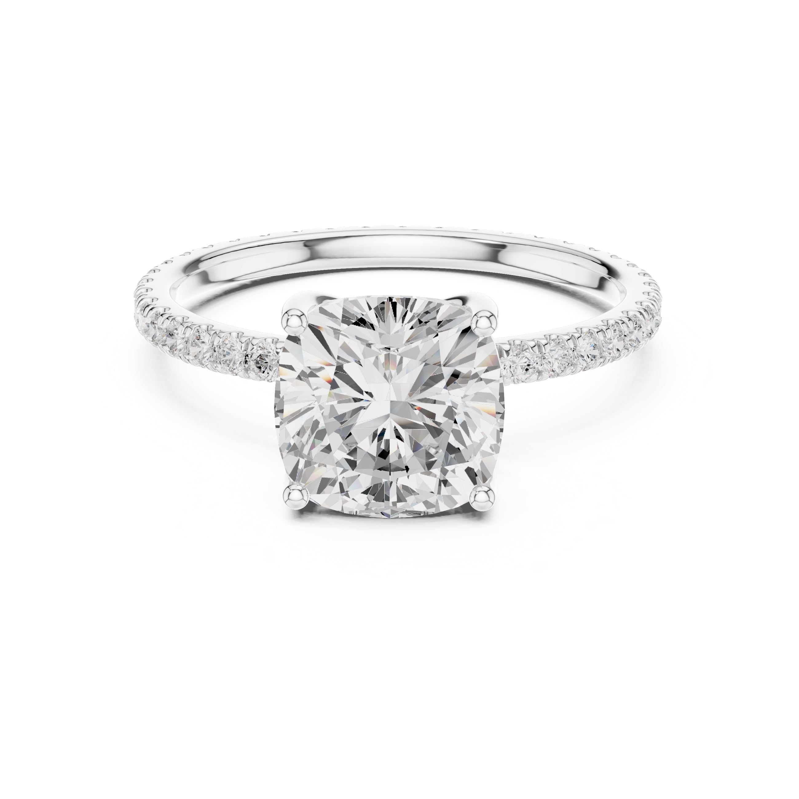 The Petite Brilliance Ring 2.5ct White Gold Cushion