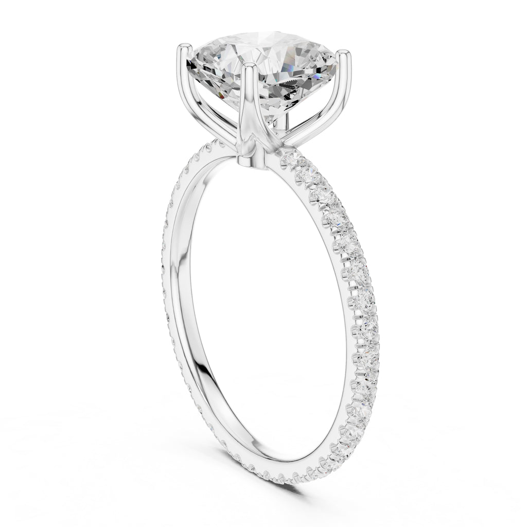 The Petite Brilliance Ring 2.5ct White Gold Cushion