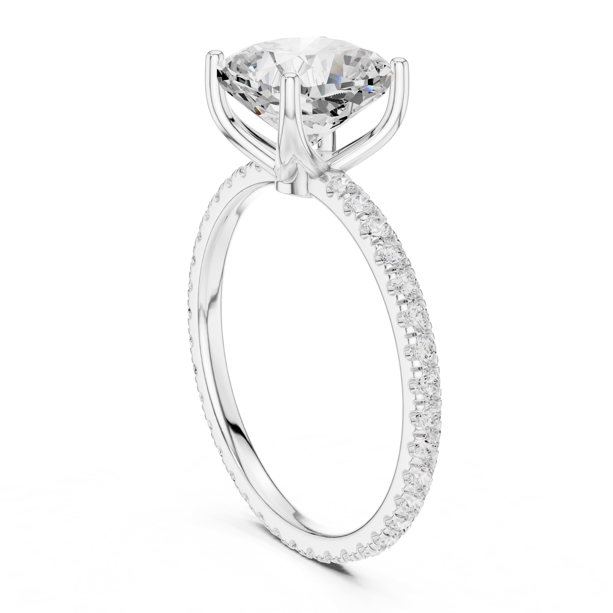 The Petite Brilliance Ring 2.5ct White Gold Cushion