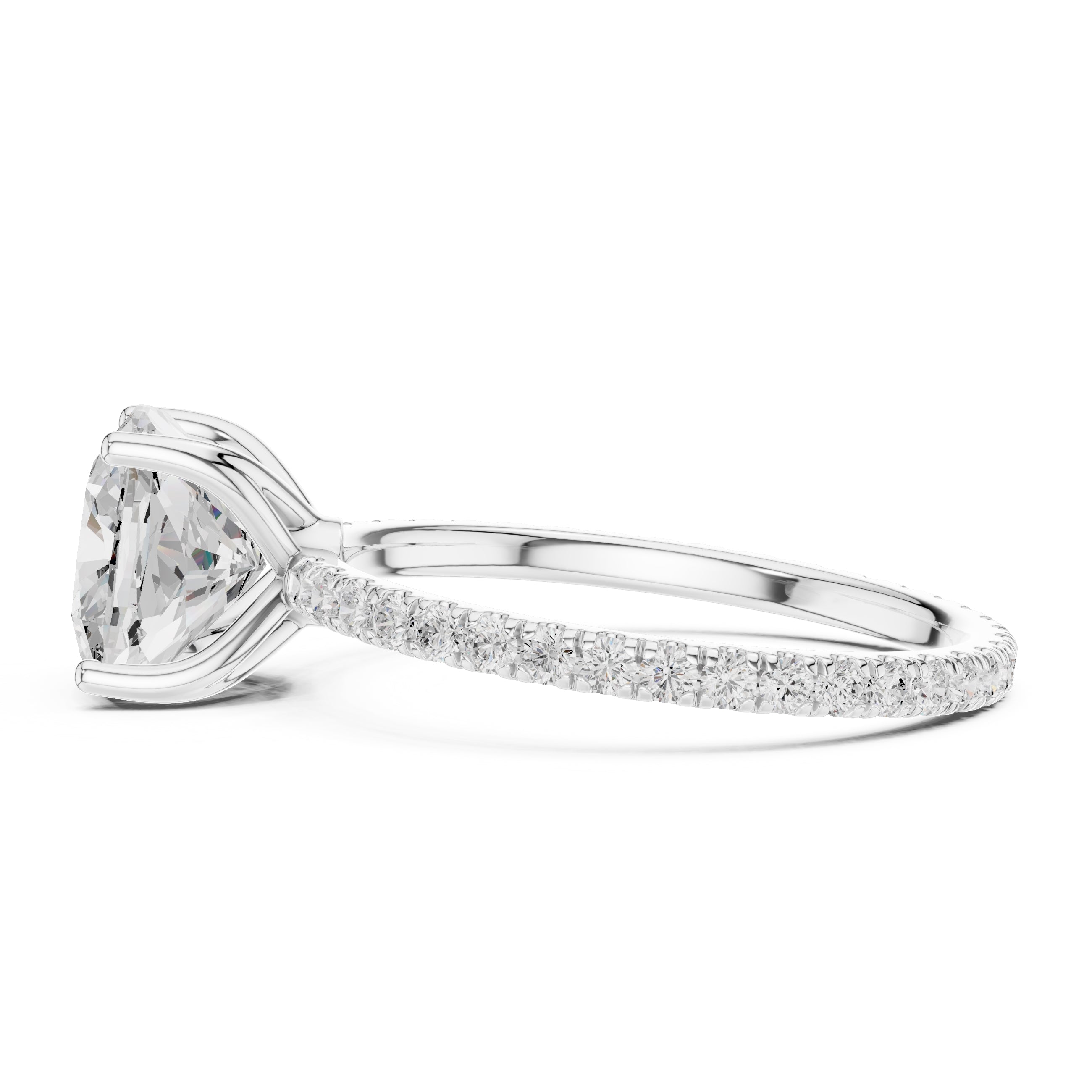 The Petite Brilliance Ring 2.5ct White Gold Cushion