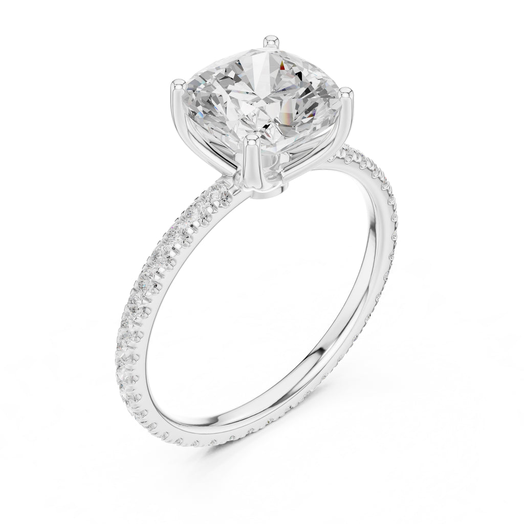 The Petite Brilliance Ring 2.5ct White Gold Cushion