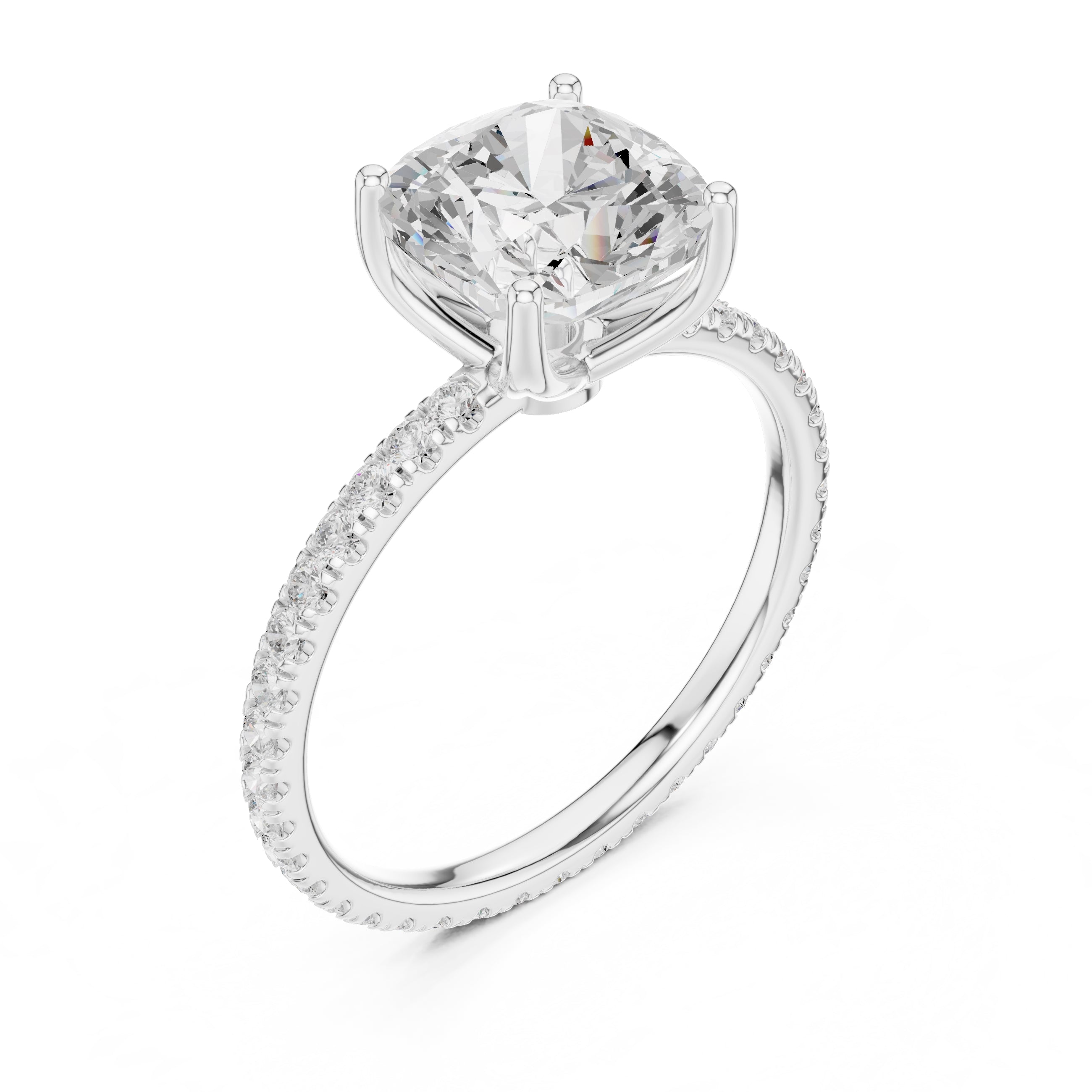 The Petite Brilliance Ring 2.5ct White Gold Cushion