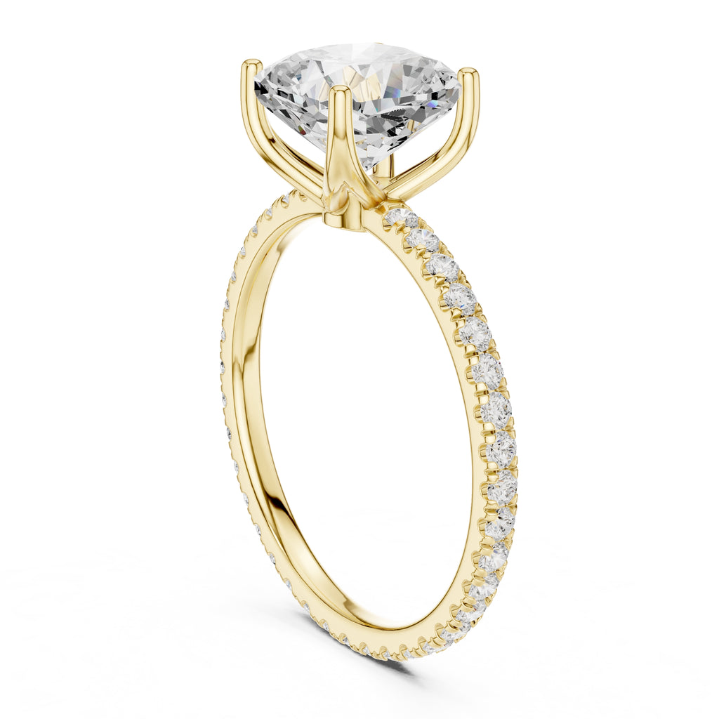 The Petite Brilliance Ring 2.5ct Yellow Gold Cushion