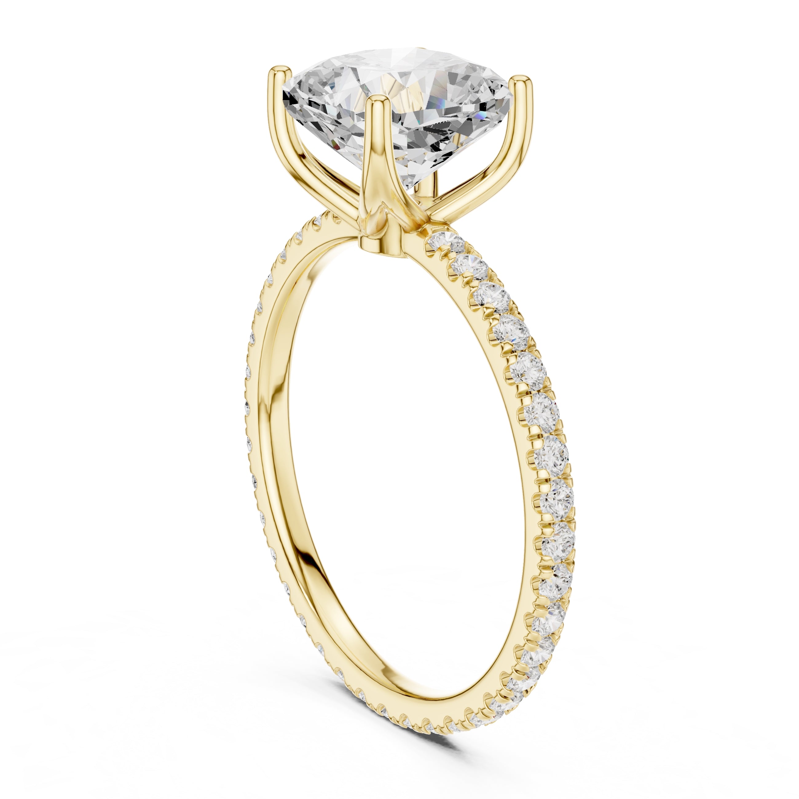 The Petite Brilliance Ring 2.5ct Yellow Gold Cushion