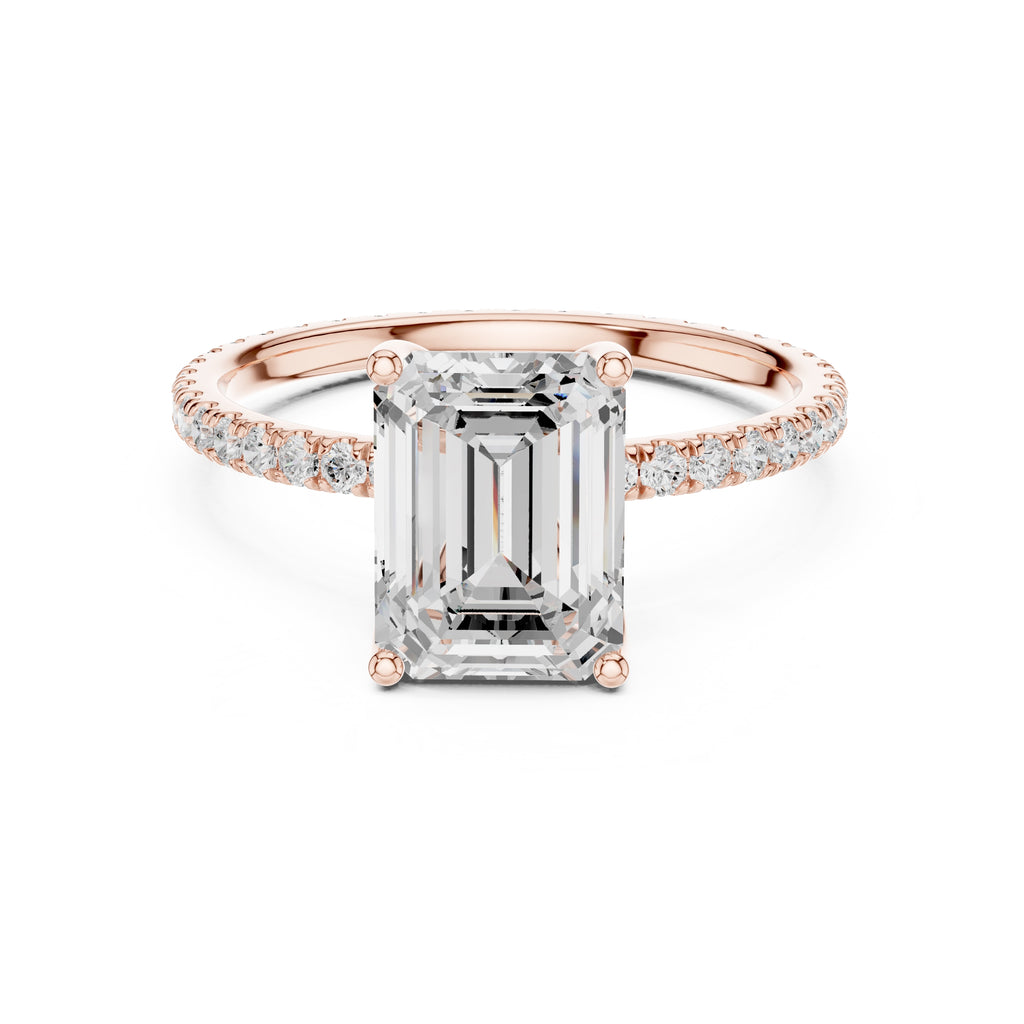 The Petite Brilliance Ring 2.5ct Rose Gold Emerald
