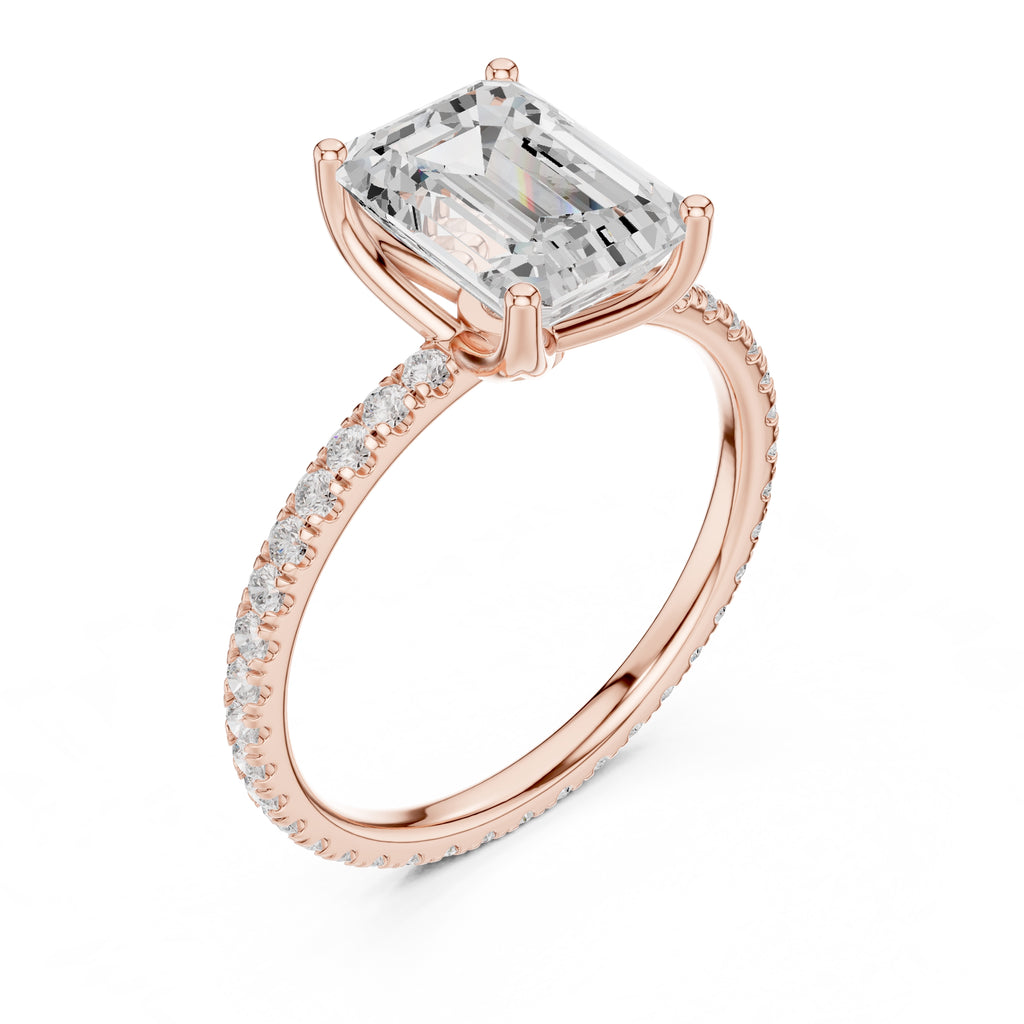 The Petite Brilliance Ring 2.5ct Rose Gold Emerald