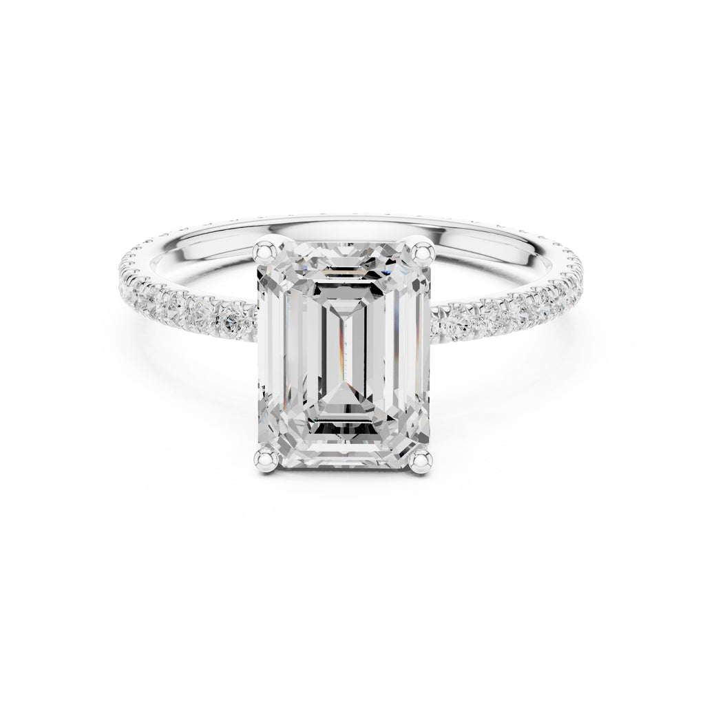 The Petite Brilliance Ring 2.5ct White Gold Emerald