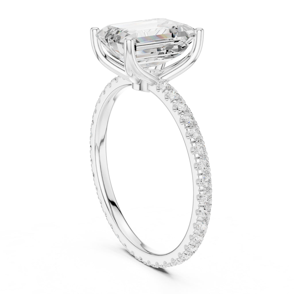 The Petite Brilliance Ring 2.5ct White Gold Emerald