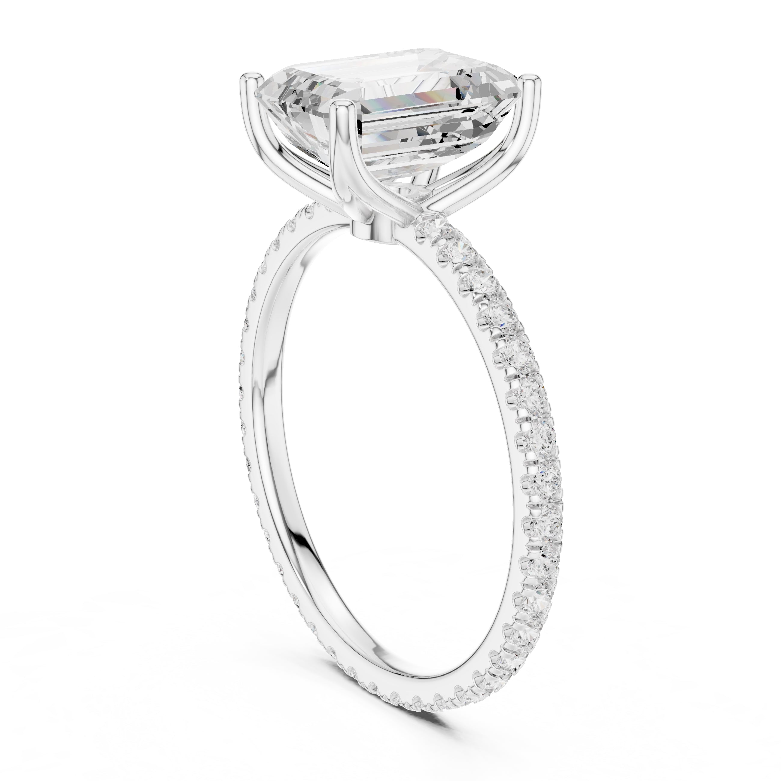 The Petite Brilliance Ring 2.5ct White Gold Emerald