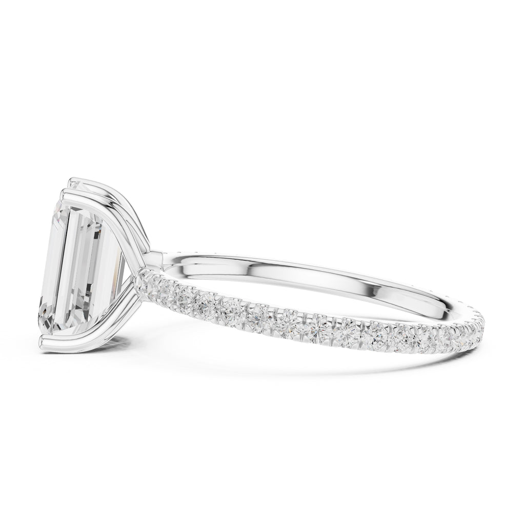 The Petite Brilliance Ring 2.5ct White Gold Emerald