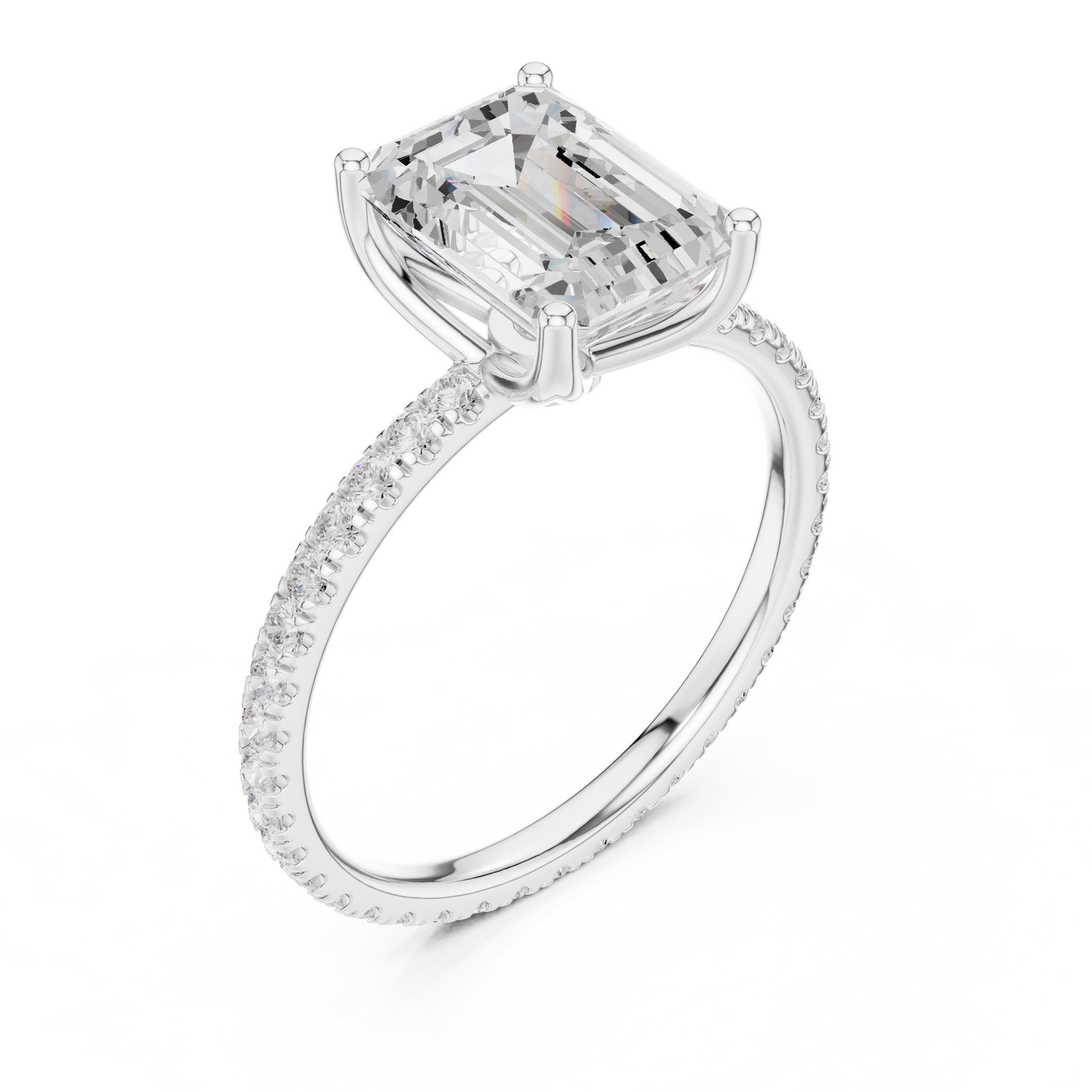 The Petite Brilliance Ring 2.5ct White Gold Emerald