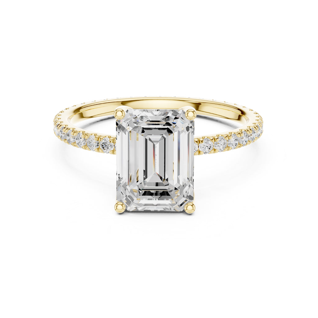 The Petite Brilliance Ring 2.5ct Yellow Gold Emerald