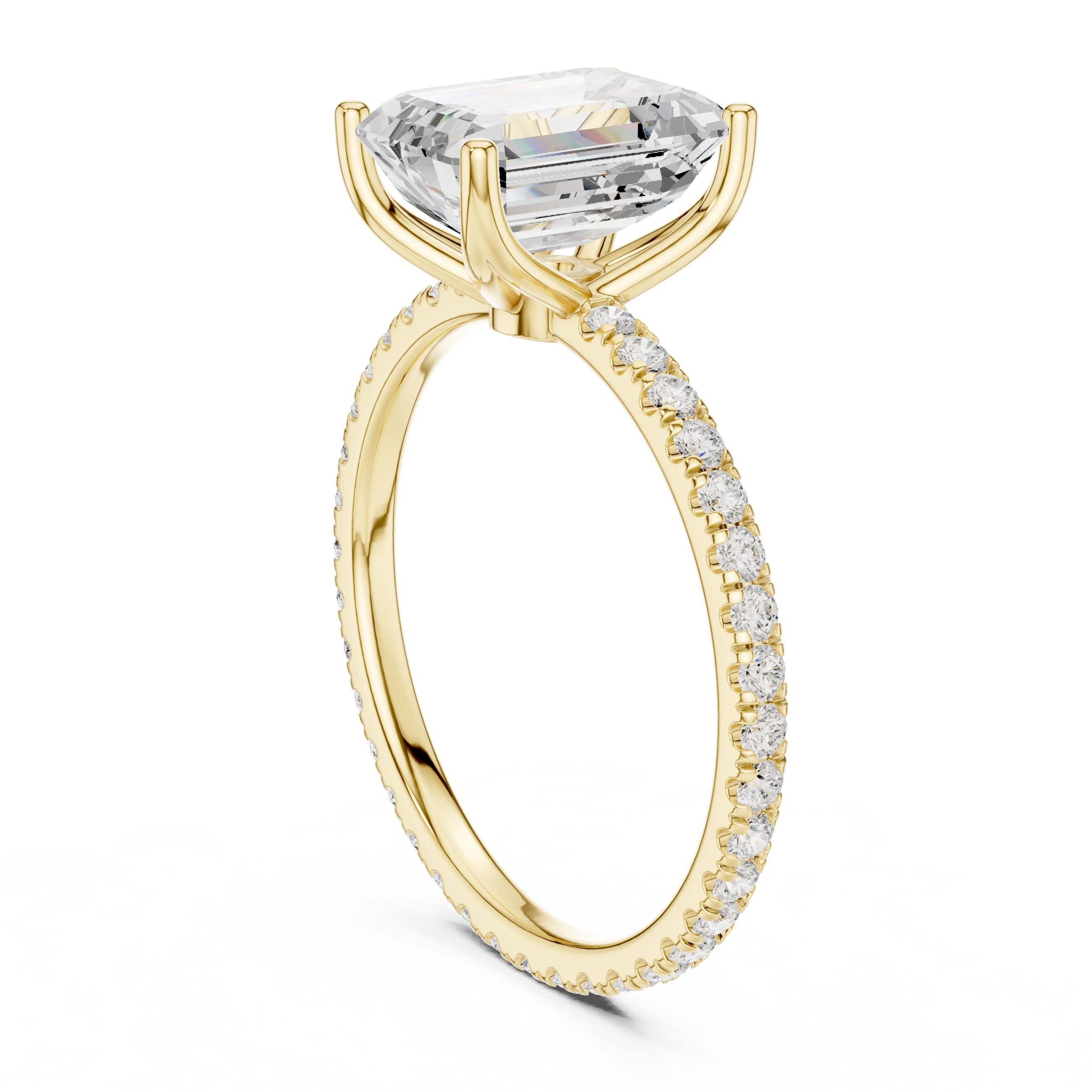 The Petite Brilliance Ring 2.5ct Yellow Gold Emerald
