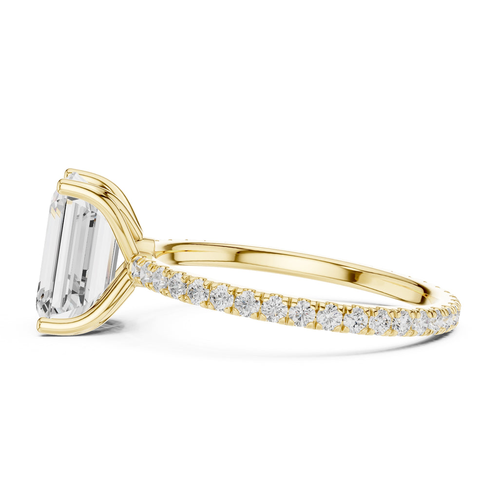 The Petite Brilliance Ring 2.5ct Yellow Gold Emerald