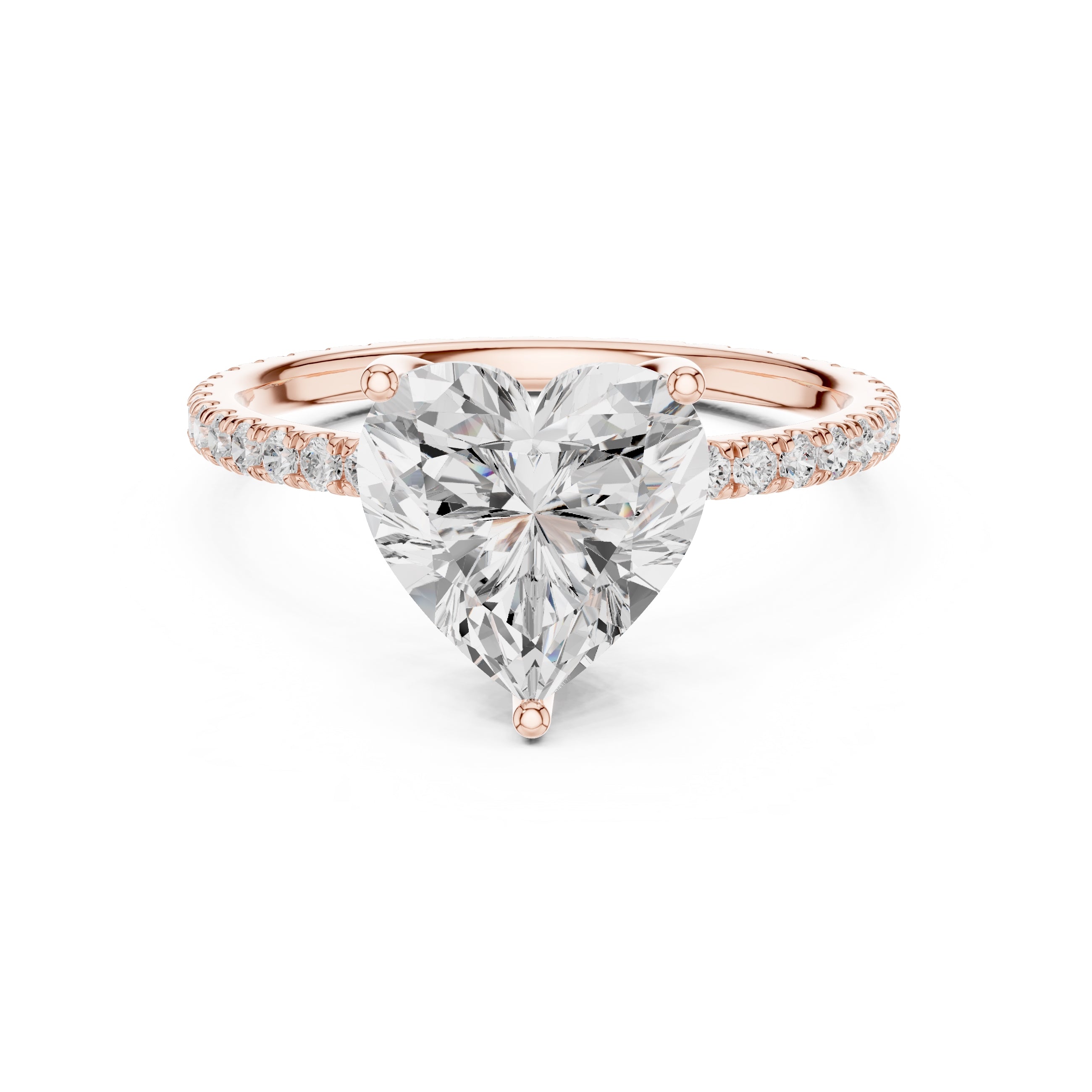 The Petite Brilliance Ring 2.5ct Rose Gold Heart