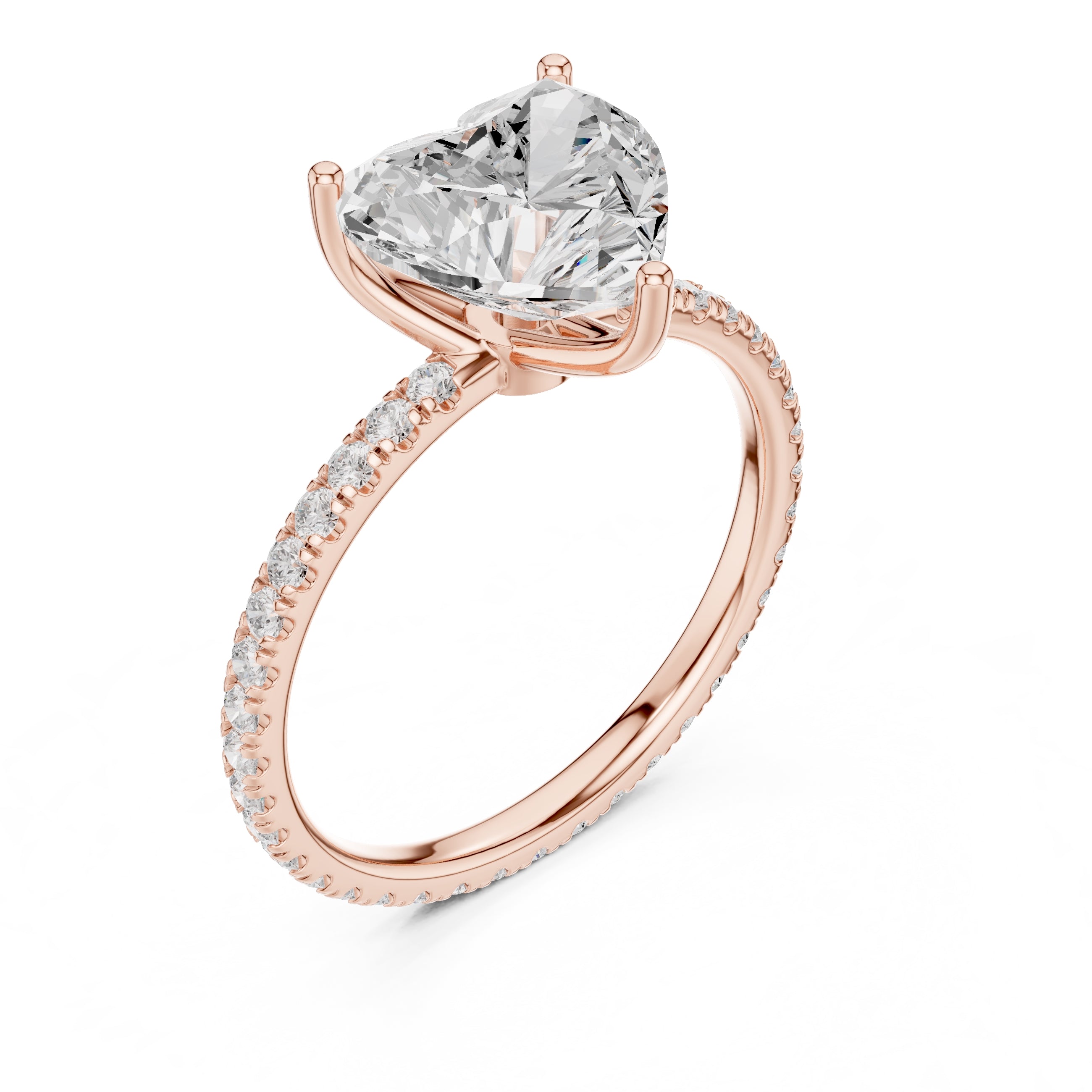 The Petite Brilliance Ring 2.5ct Rose Gold Heart
