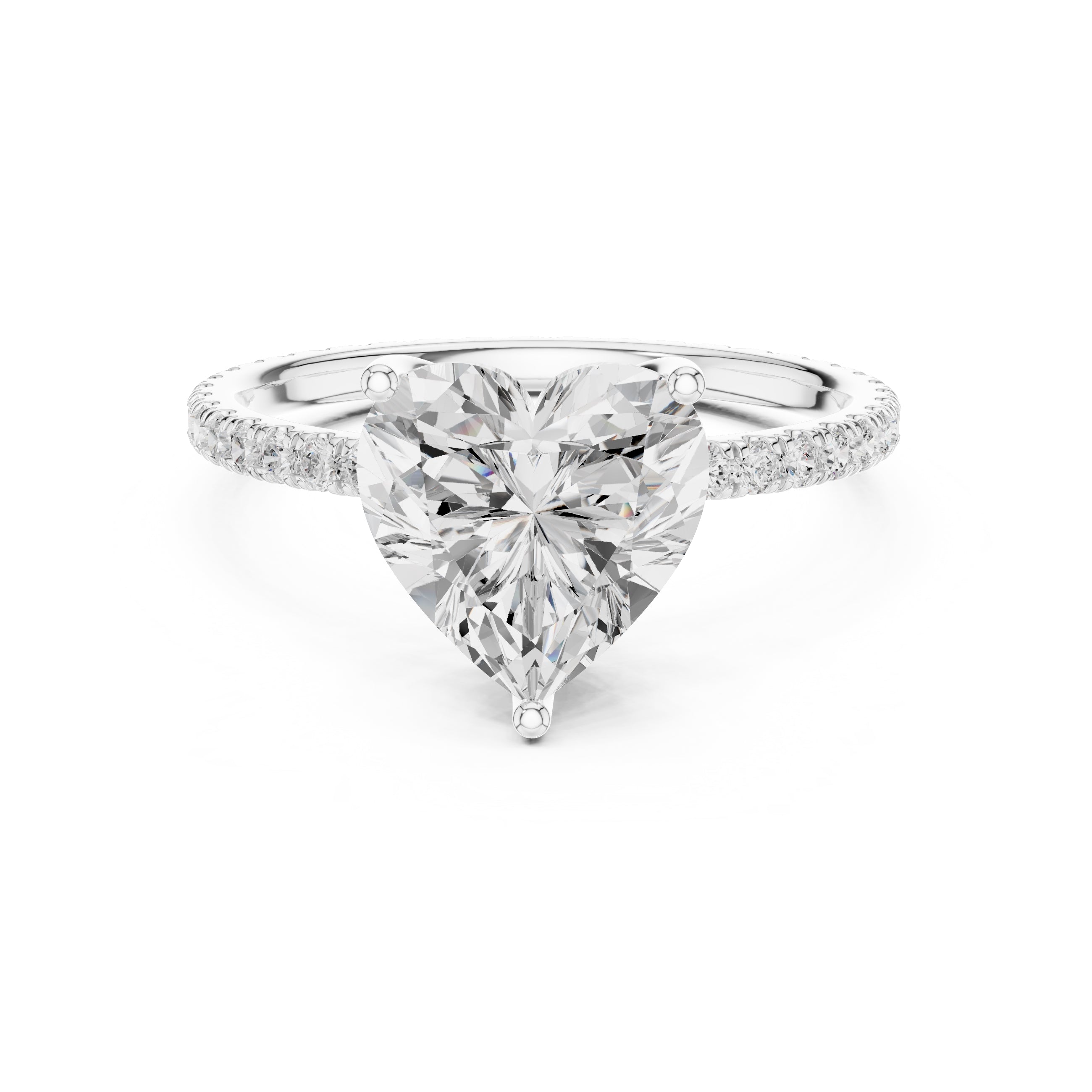 The Petite Brilliance Ring 2.5ct White Gold Heart