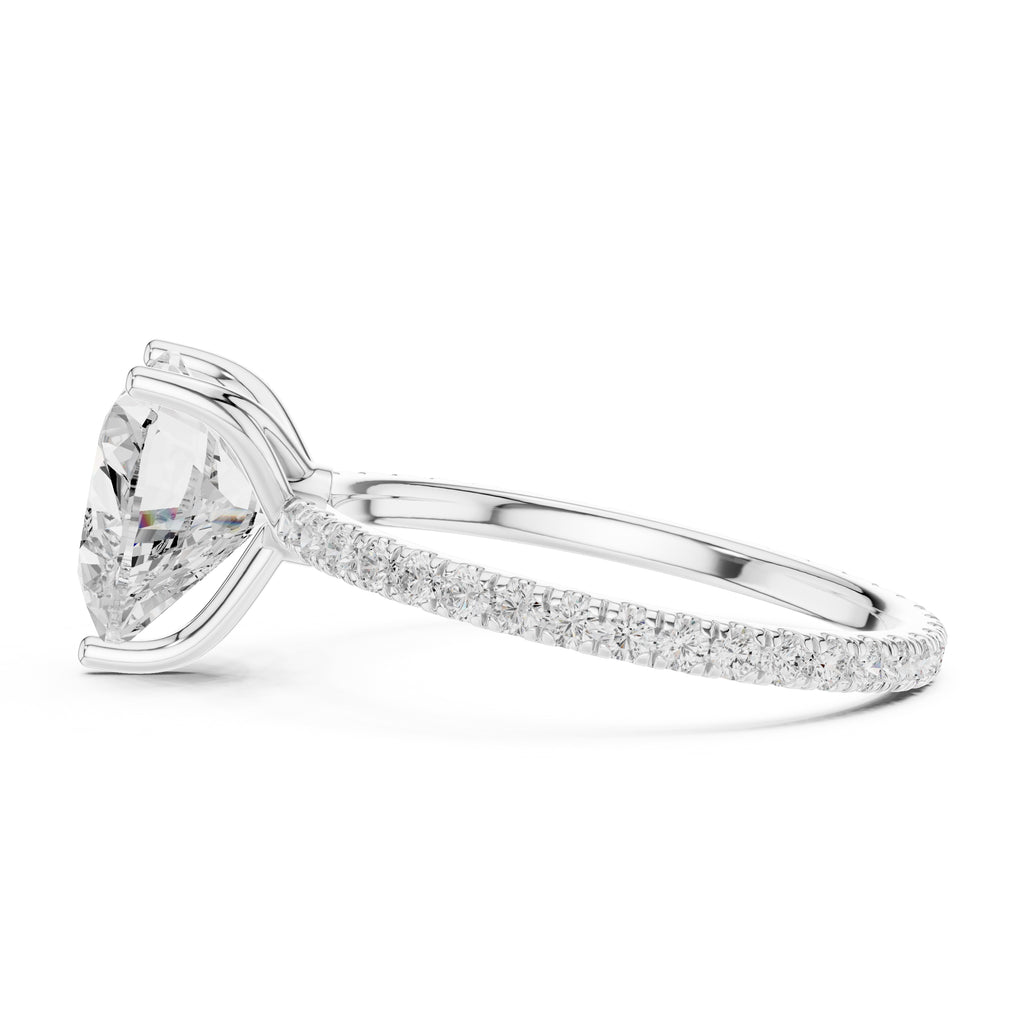 The Petite Brilliance Ring 2.5ct White Gold Heart