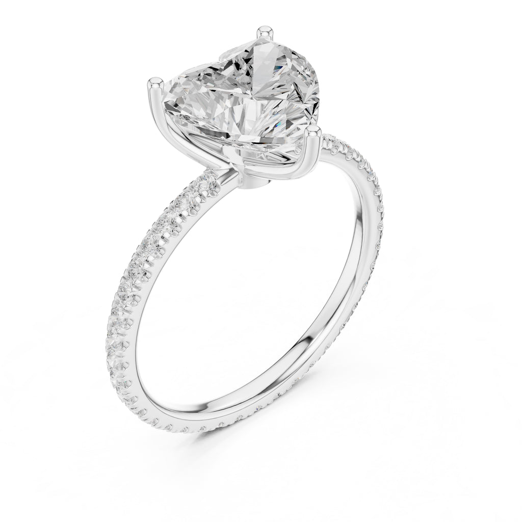 The Petite Brilliance Ring 2.5ct White Gold Heart