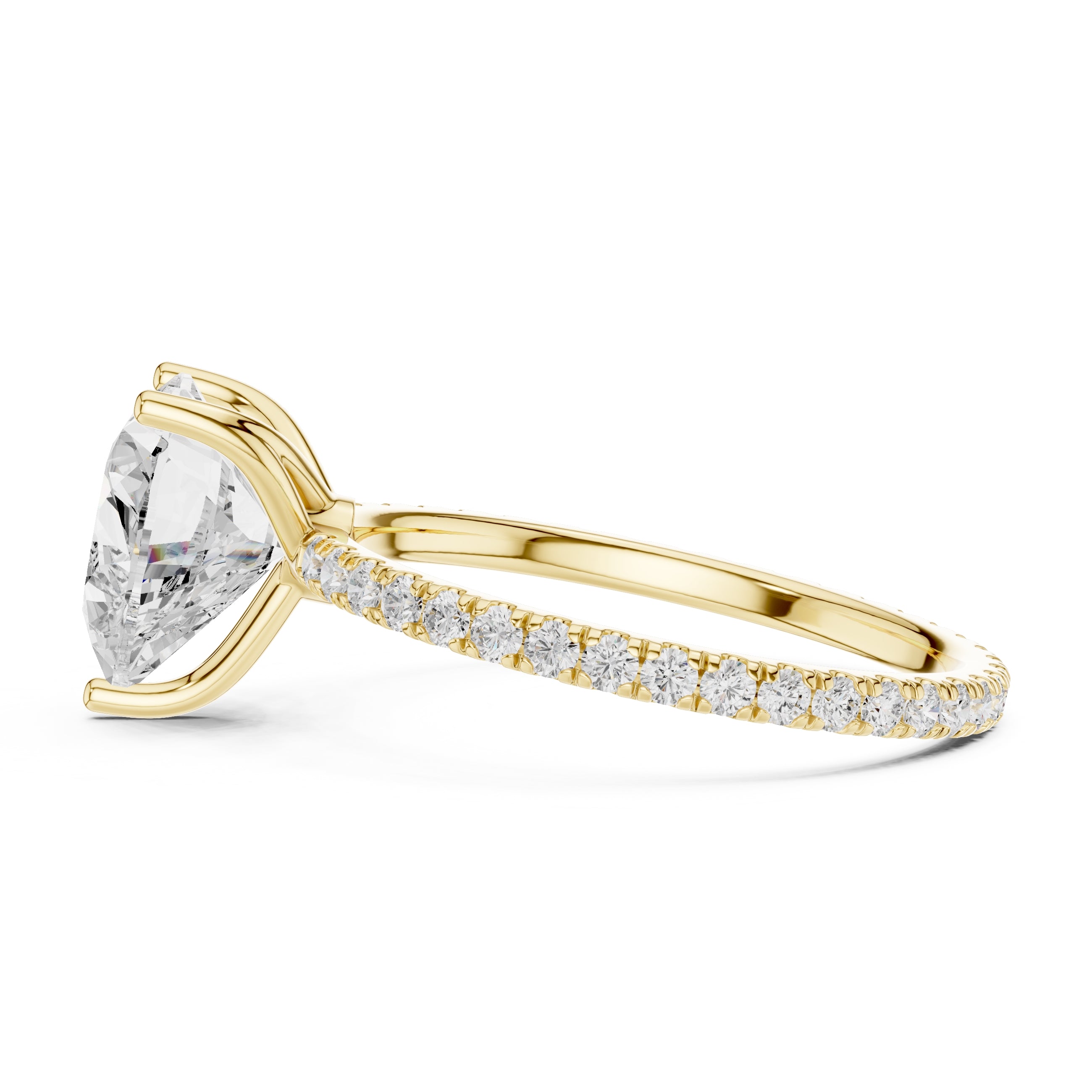 The Petite Brilliance Ring 2.5ct Yellow Gold Heart