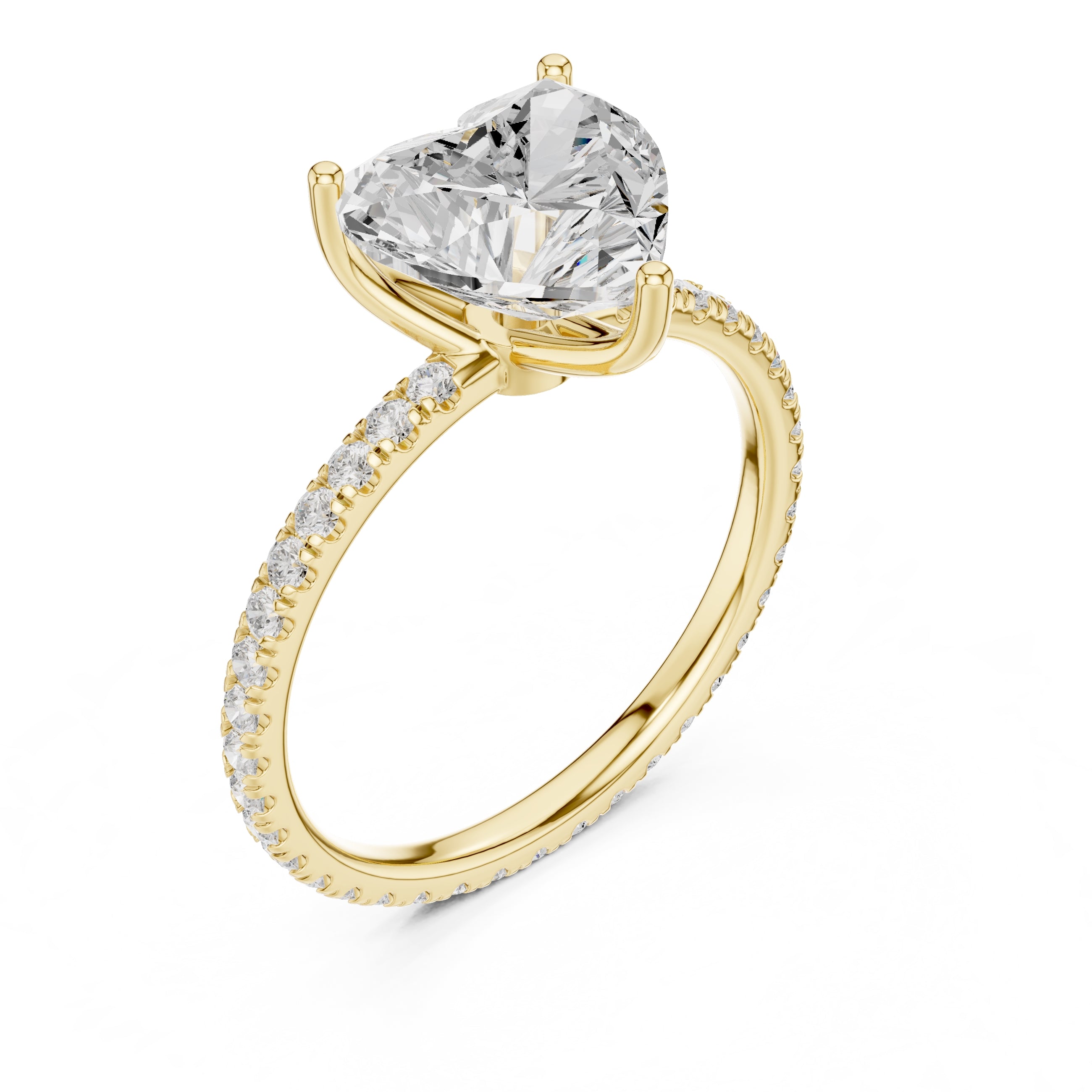 The Petite Brilliance Ring 2.5ct Yellow Gold Heart