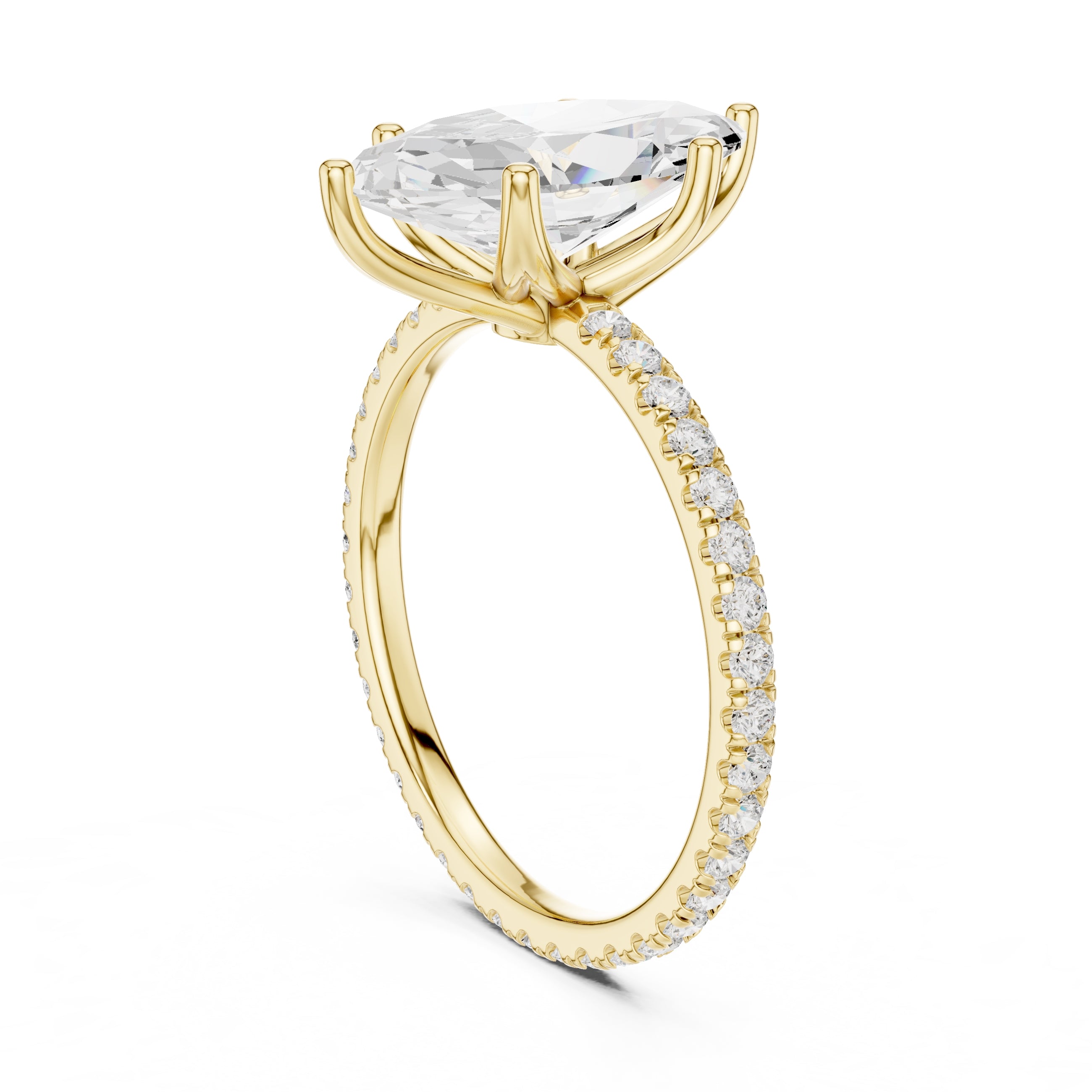 The Petite Brilliance Ring 2.5ct Yellow Gold Marquise