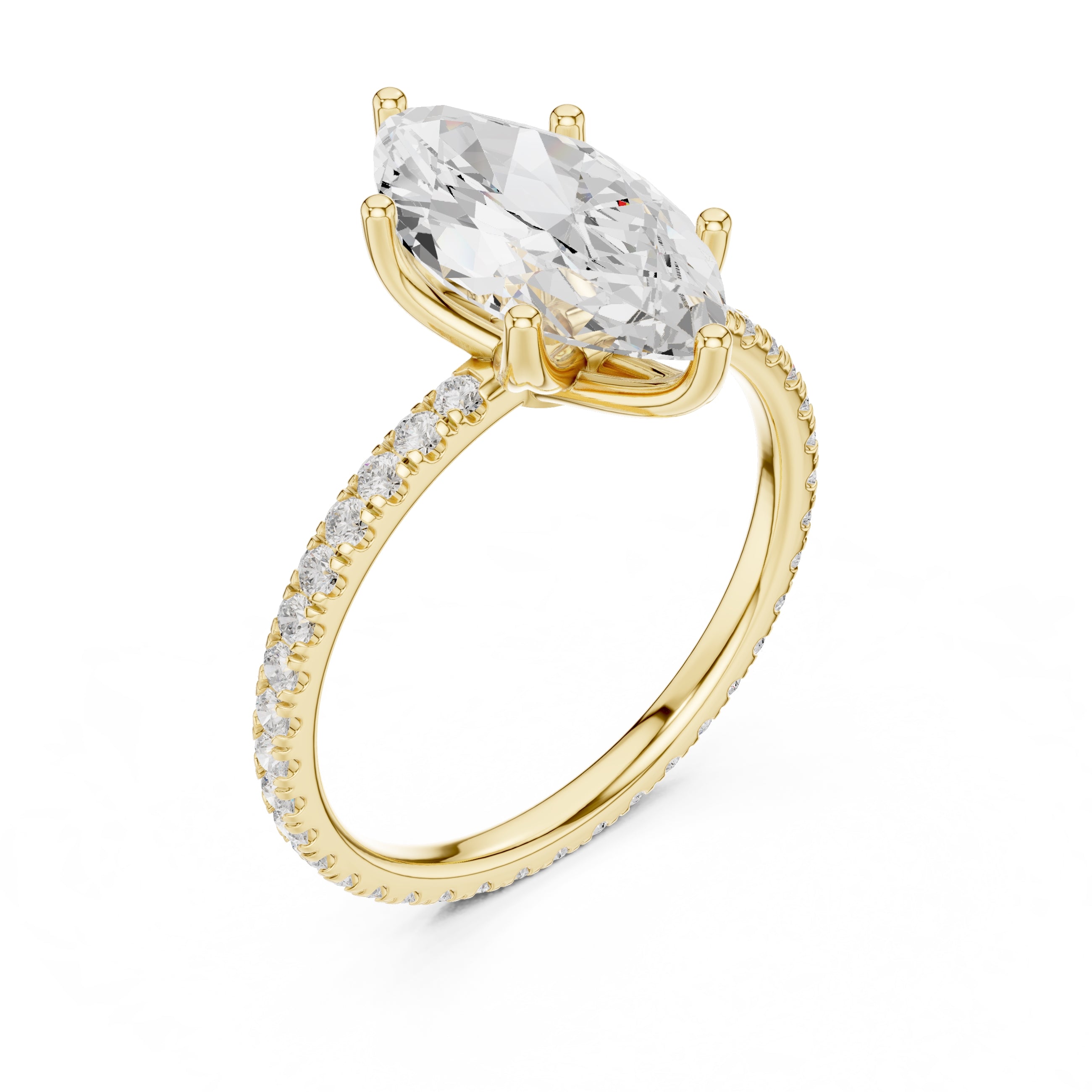 The Petite Brilliance Ring 2.5ct Yellow Gold Marquise