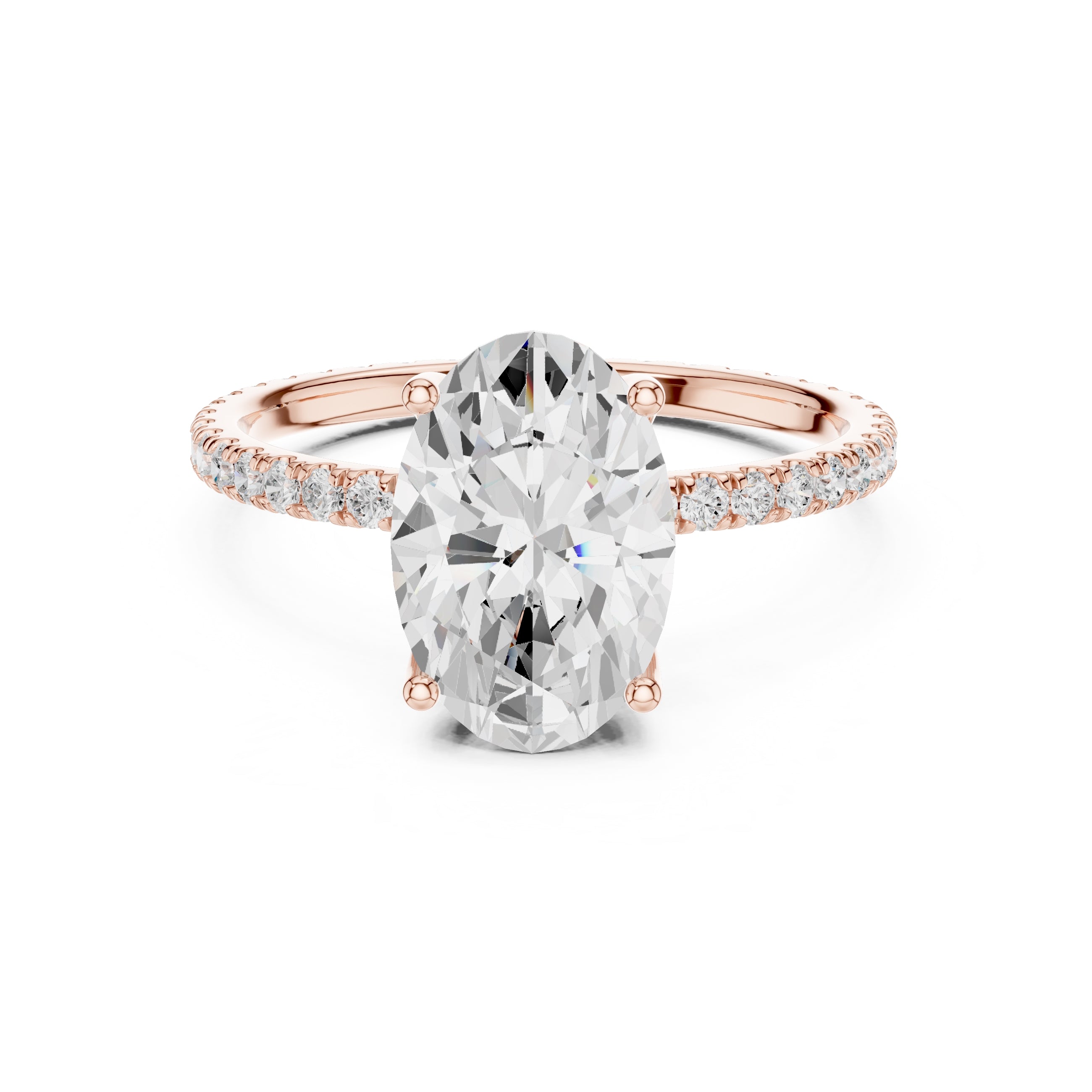 The Petite Brilliance Ring 2.5ct Rose Gold Oval