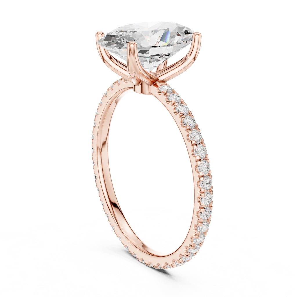 The Petite Brilliance Ring 2.5ct Rose Gold Oval
