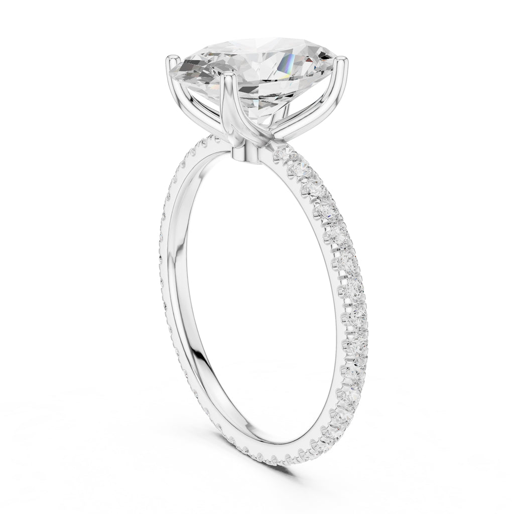 The Petite Brilliance Ring 2.5ct White Gold Oval
