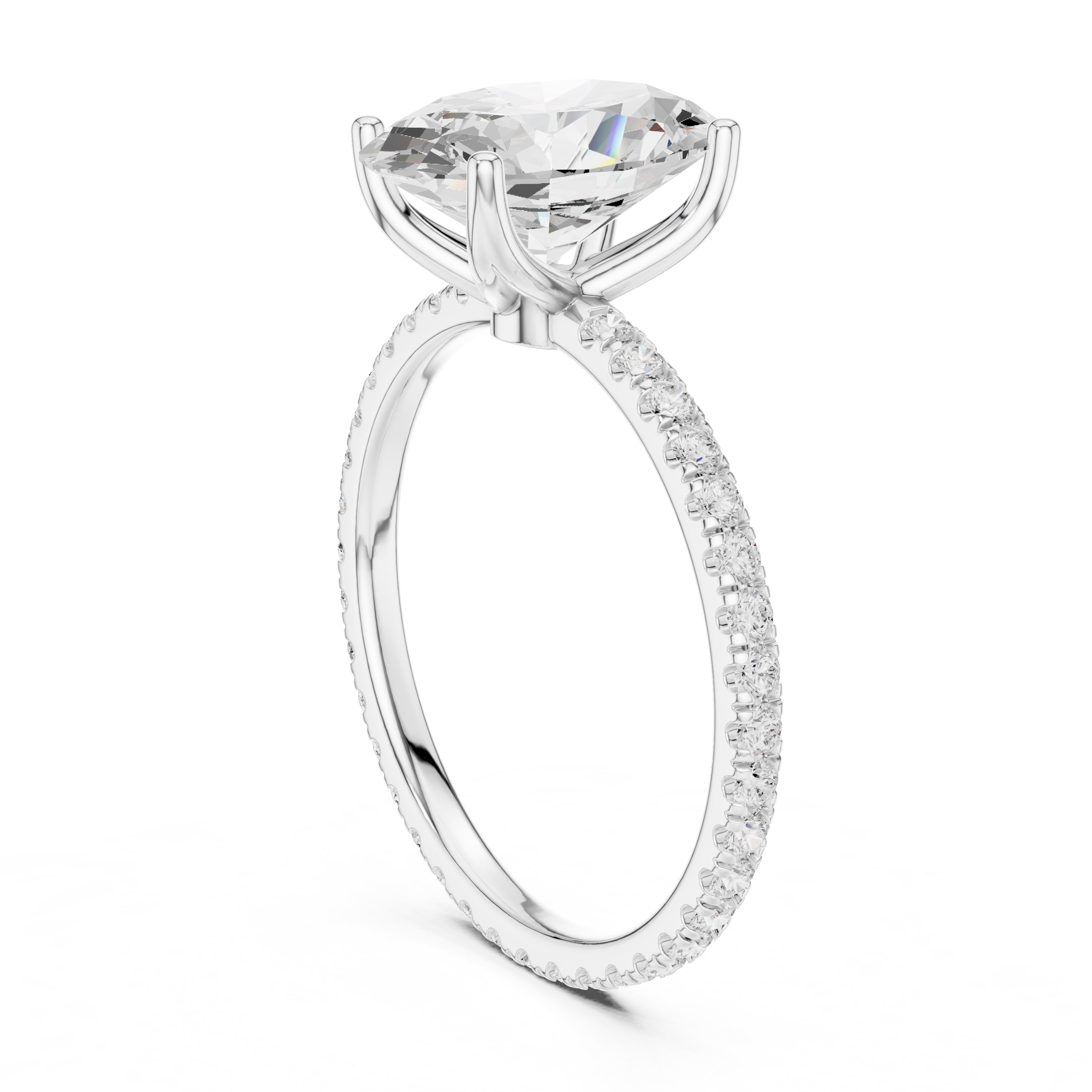 The Petite Brilliance Ring 2.5ct White Gold Oval