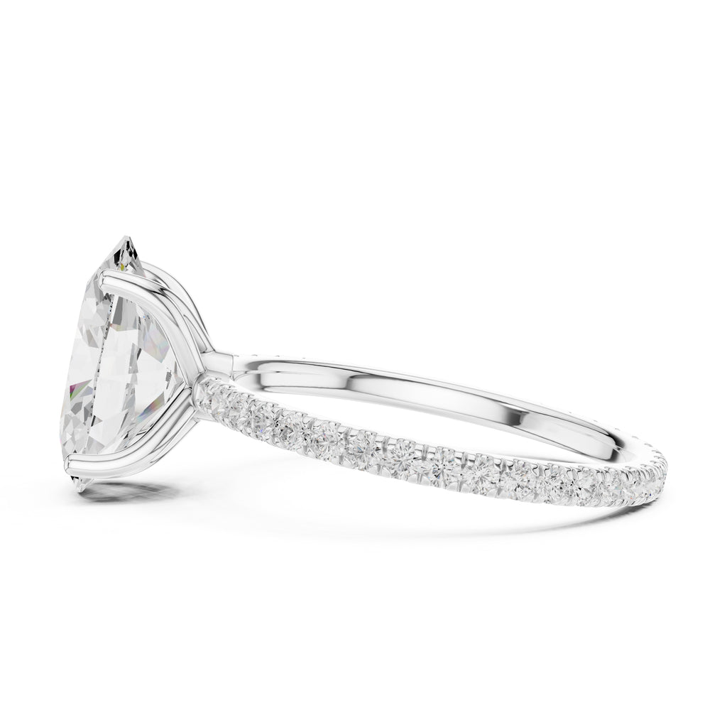 The Petite Brilliance Ring 2.5ct White Gold Oval