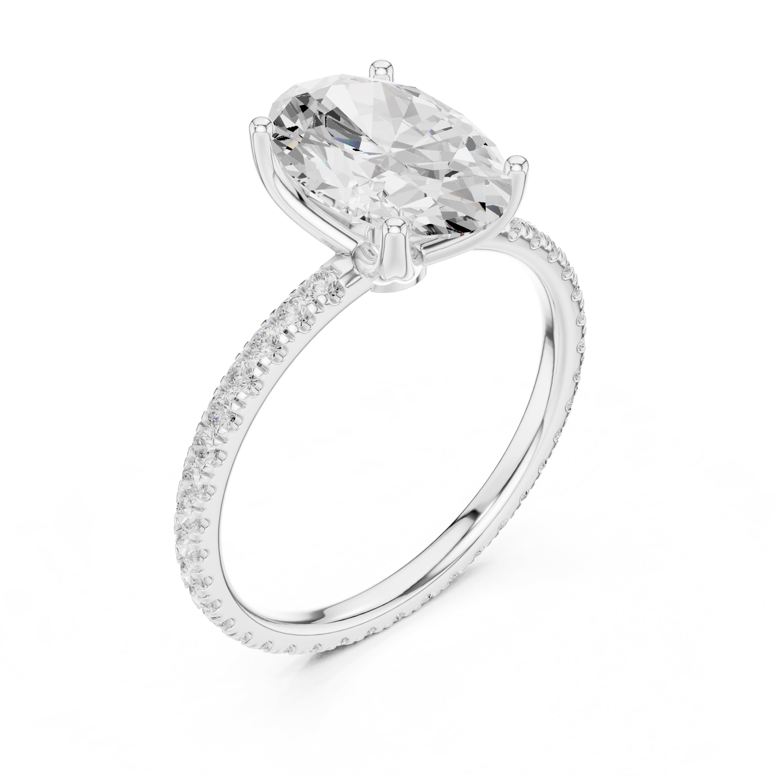 The Petite Brilliance Ring 2.5ct White Gold Oval